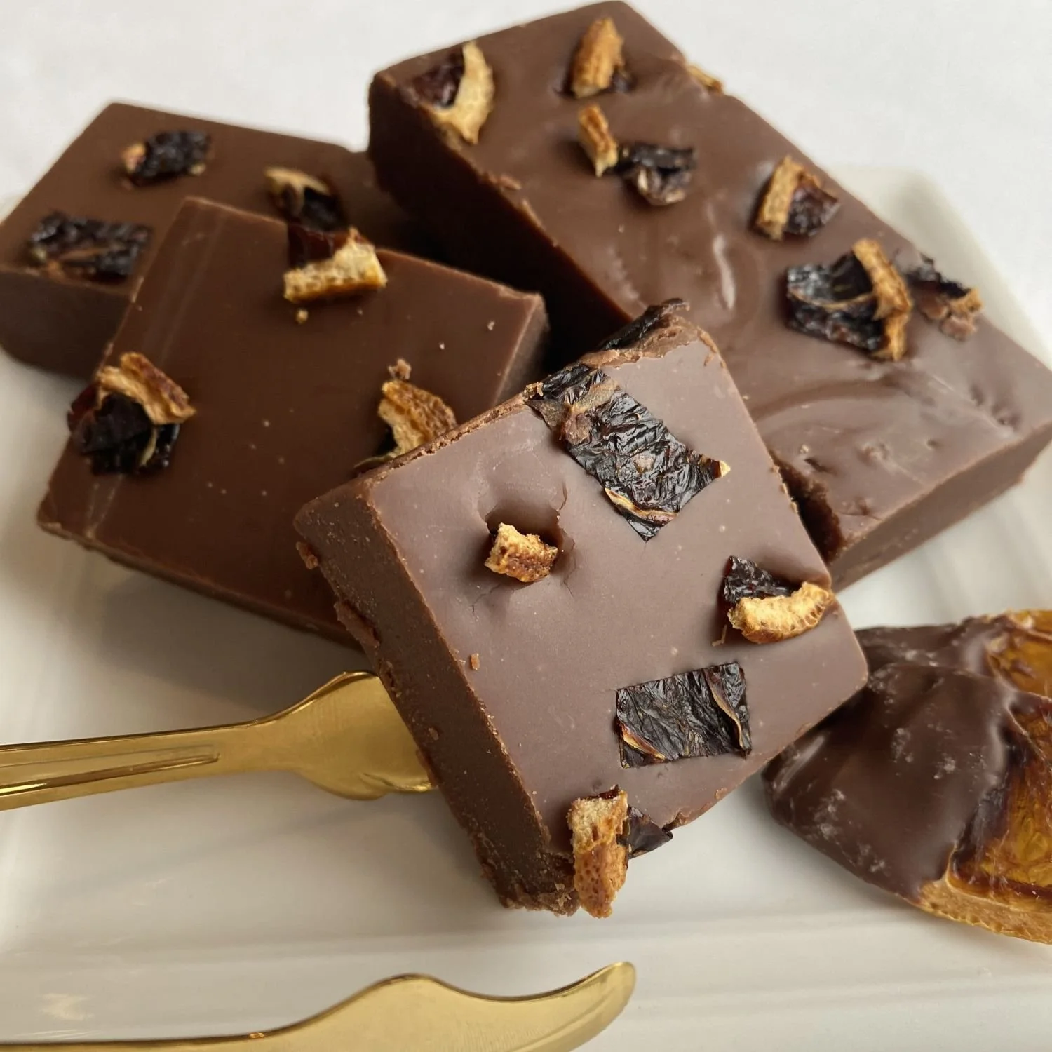 Handmade Burnt Orange fudge made with real ingredients and no artificial preservatives