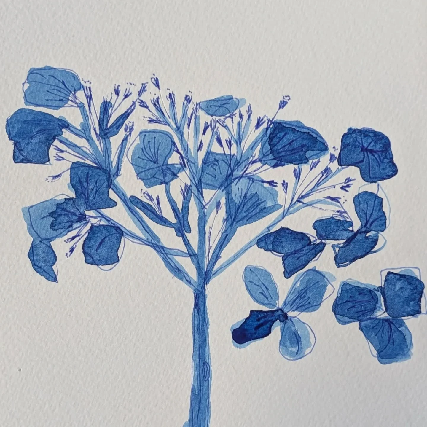 Day 3 Making bad art. Inspired by the previous piece, I explored the same subject from a new perspective. I'm particularly drawn to the interplay of abstract shapes and the subtle variations in watercolour density, from light washes to deeper tones. 