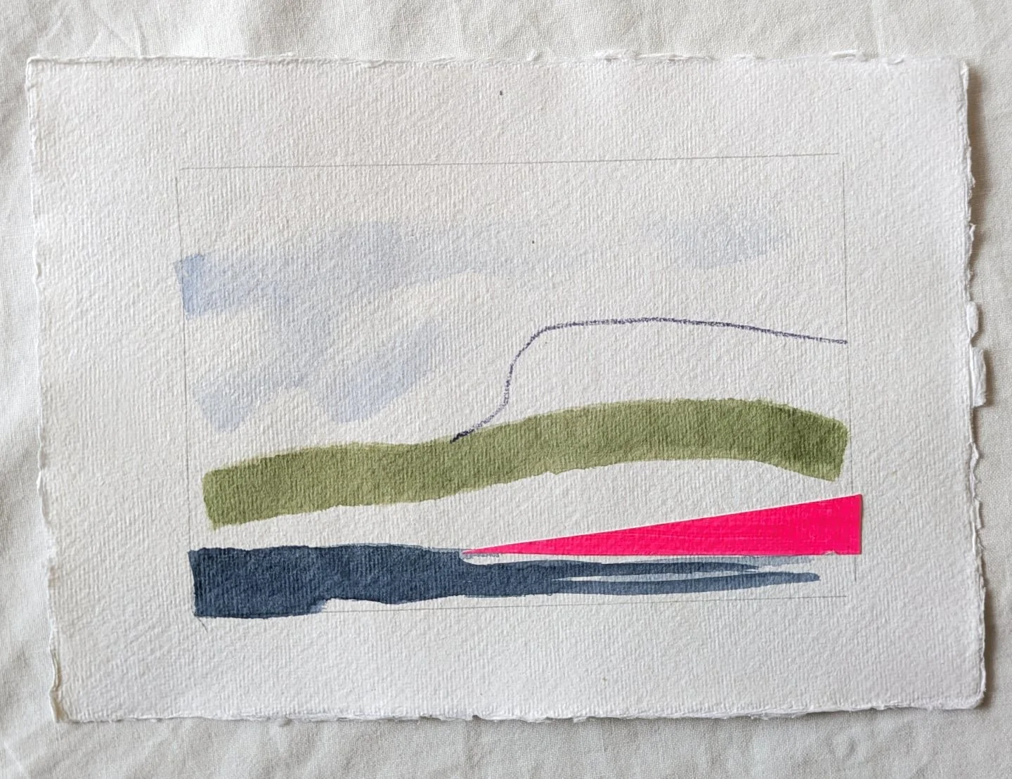 Mt Wellington from the northern suburbs and Andy goldsworthys beautiful sandstone piece. #hobart #Tasmania #seascapes #collage #watercolour