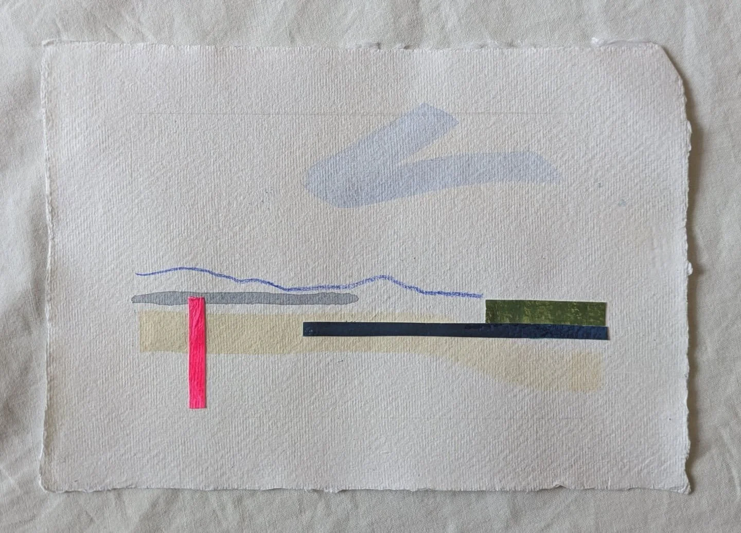 Today's collage is of a sweet little place in Tassie. Can you recognise where? 
.
.
.
#ContemporaryPainting #collage #minimalism #tasmania #seascape