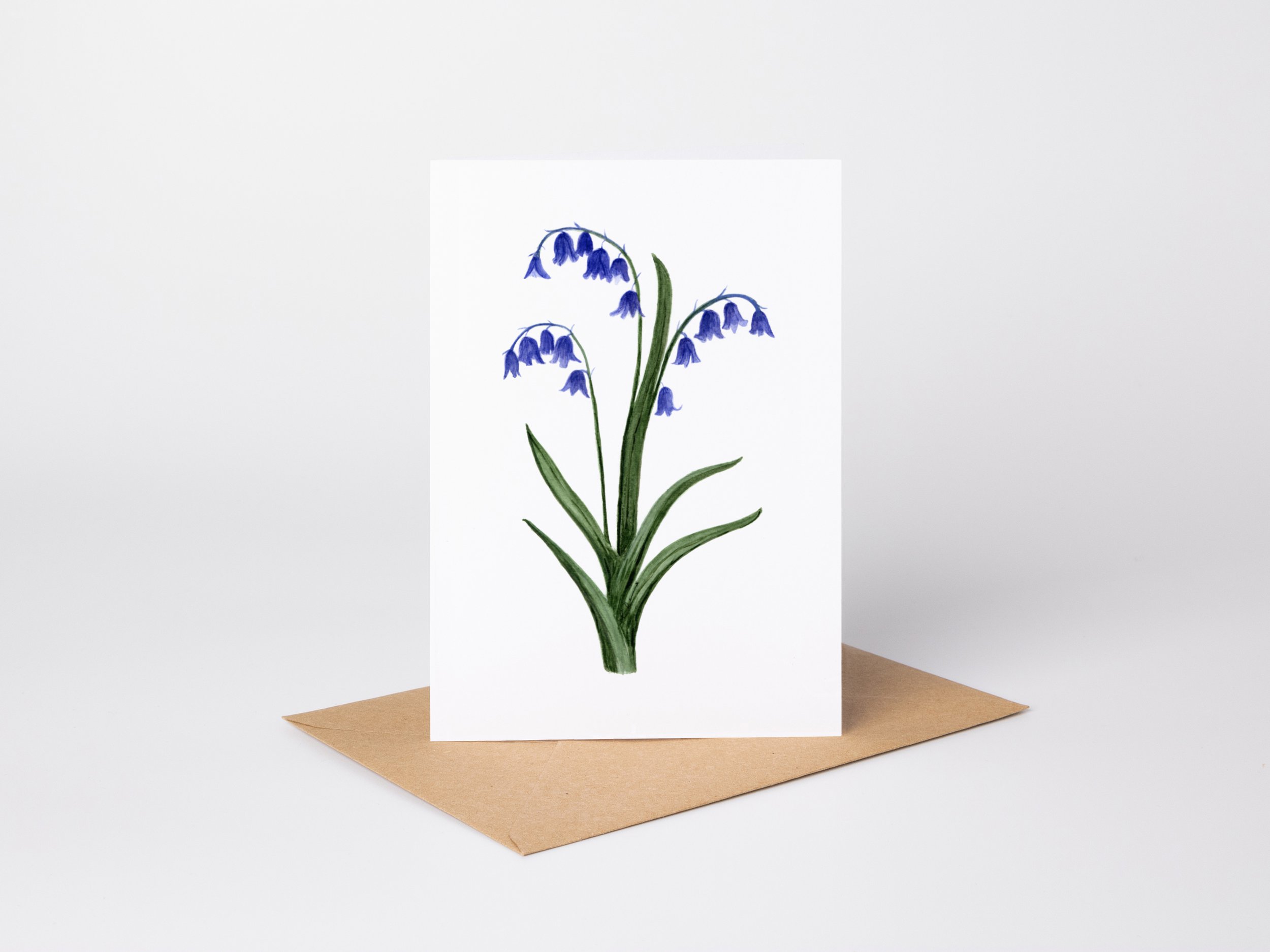 British Bluebell Wildflower Card