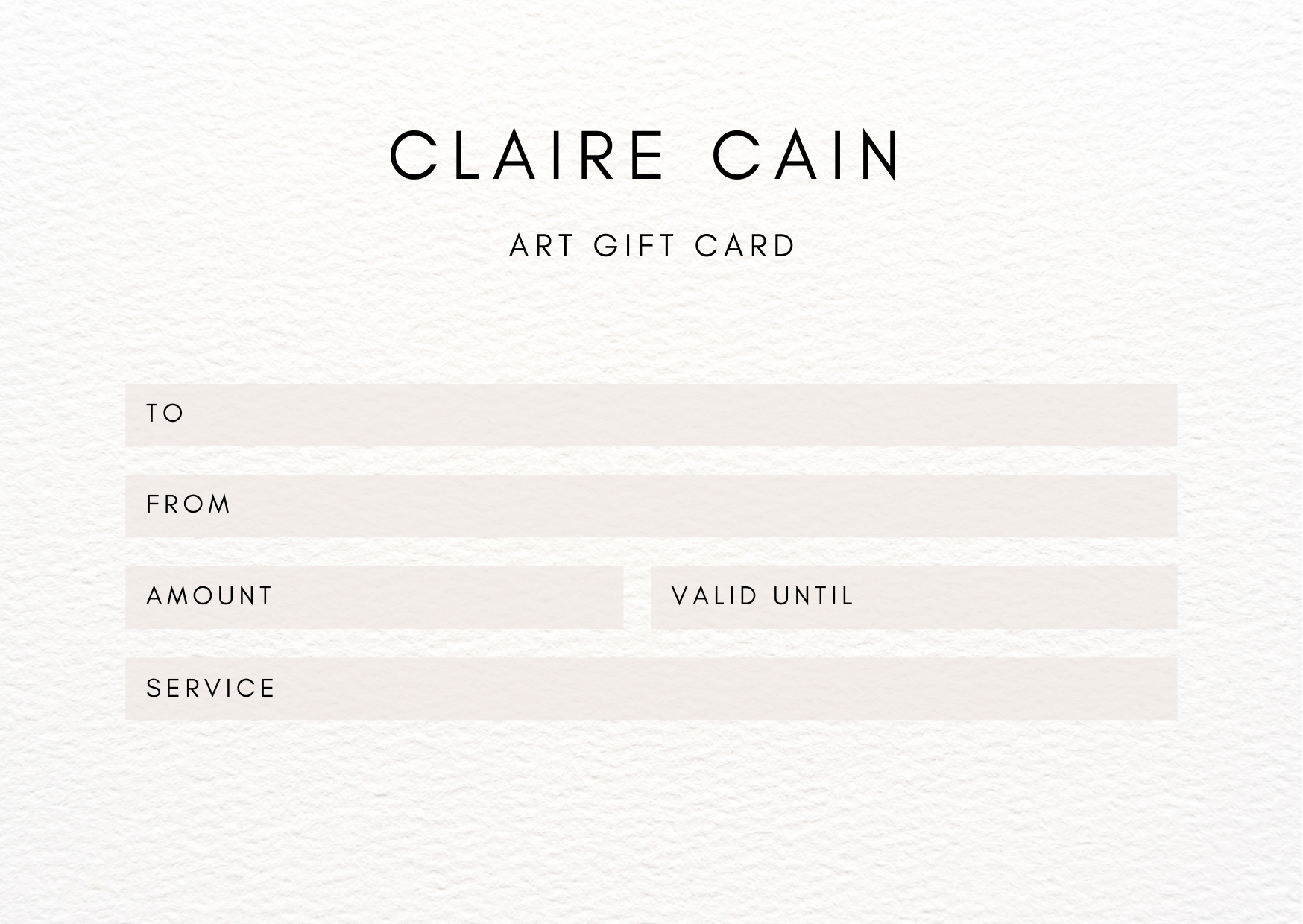 Claire Cain Art Gift Card