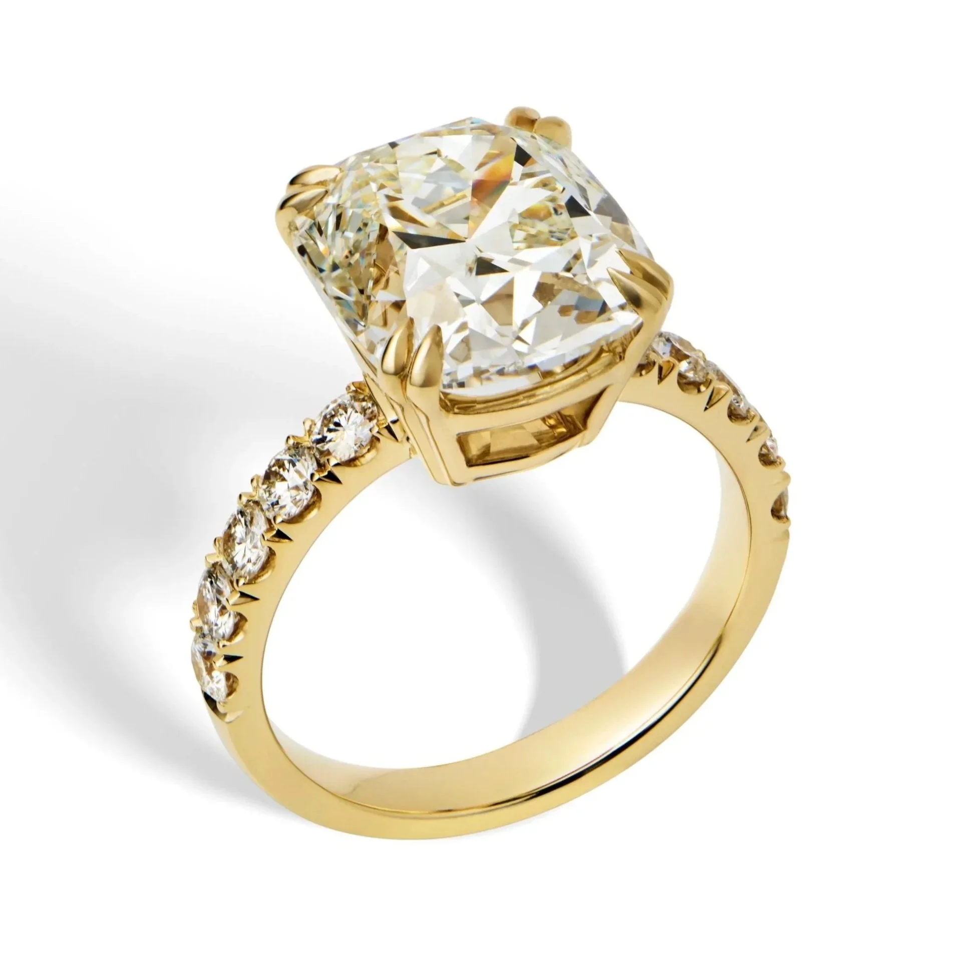 Antique Cushion 7.16carat Diamond Ring