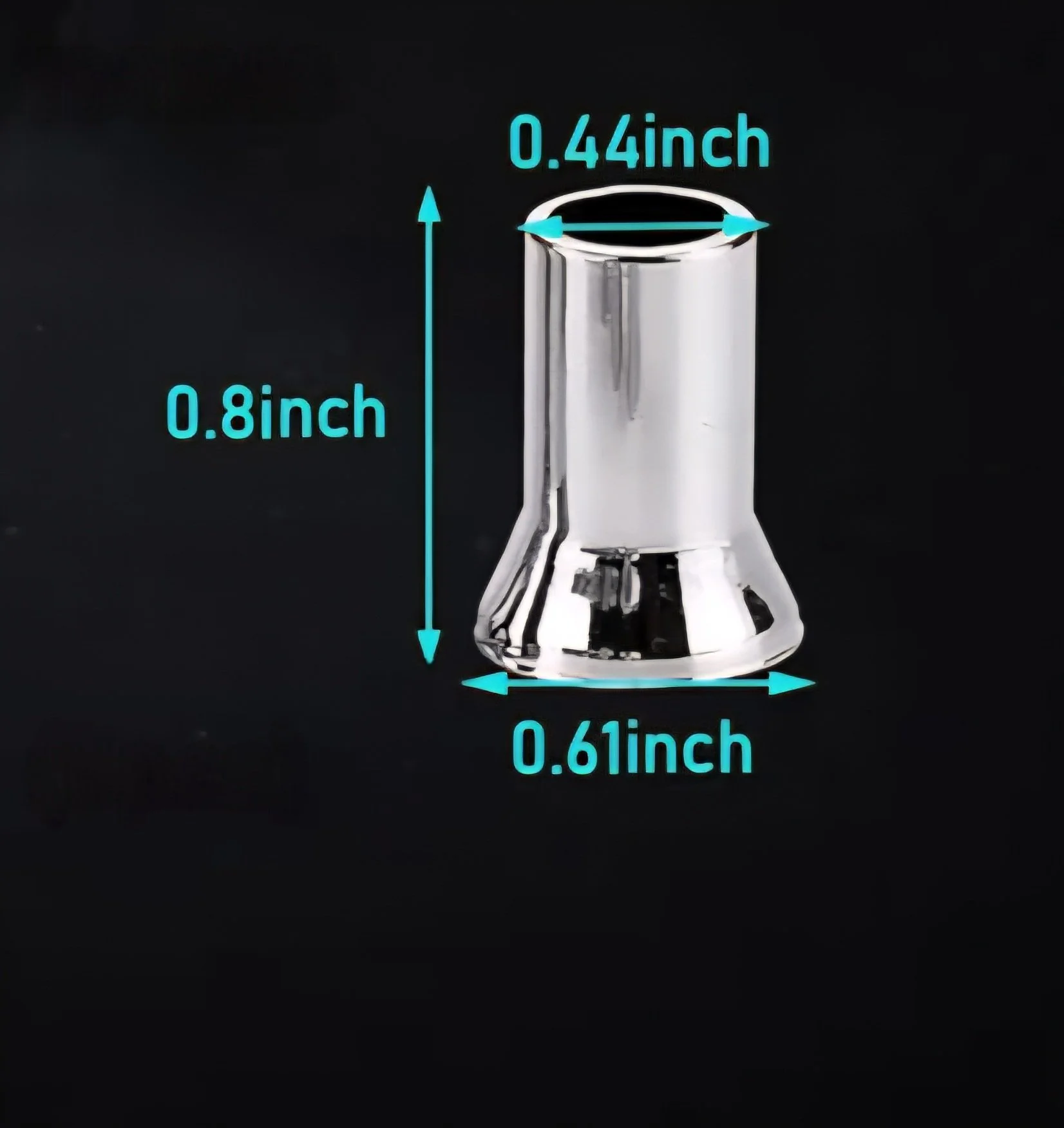 Chrome bicycle valve stem sleeve 0.8" pack of 2