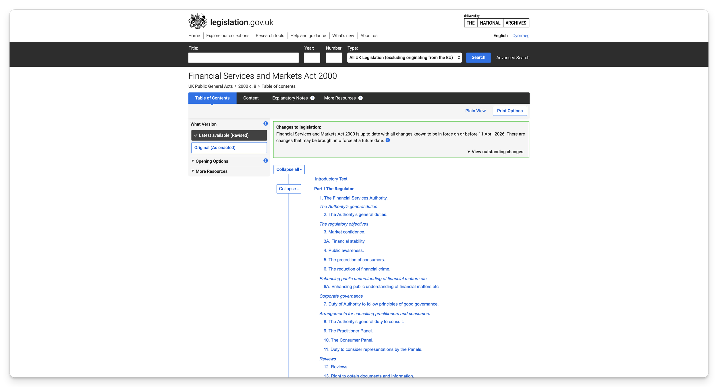 Media Hub Regulatory Library — 8 Acts of Parliament plus FCA guidance hubs