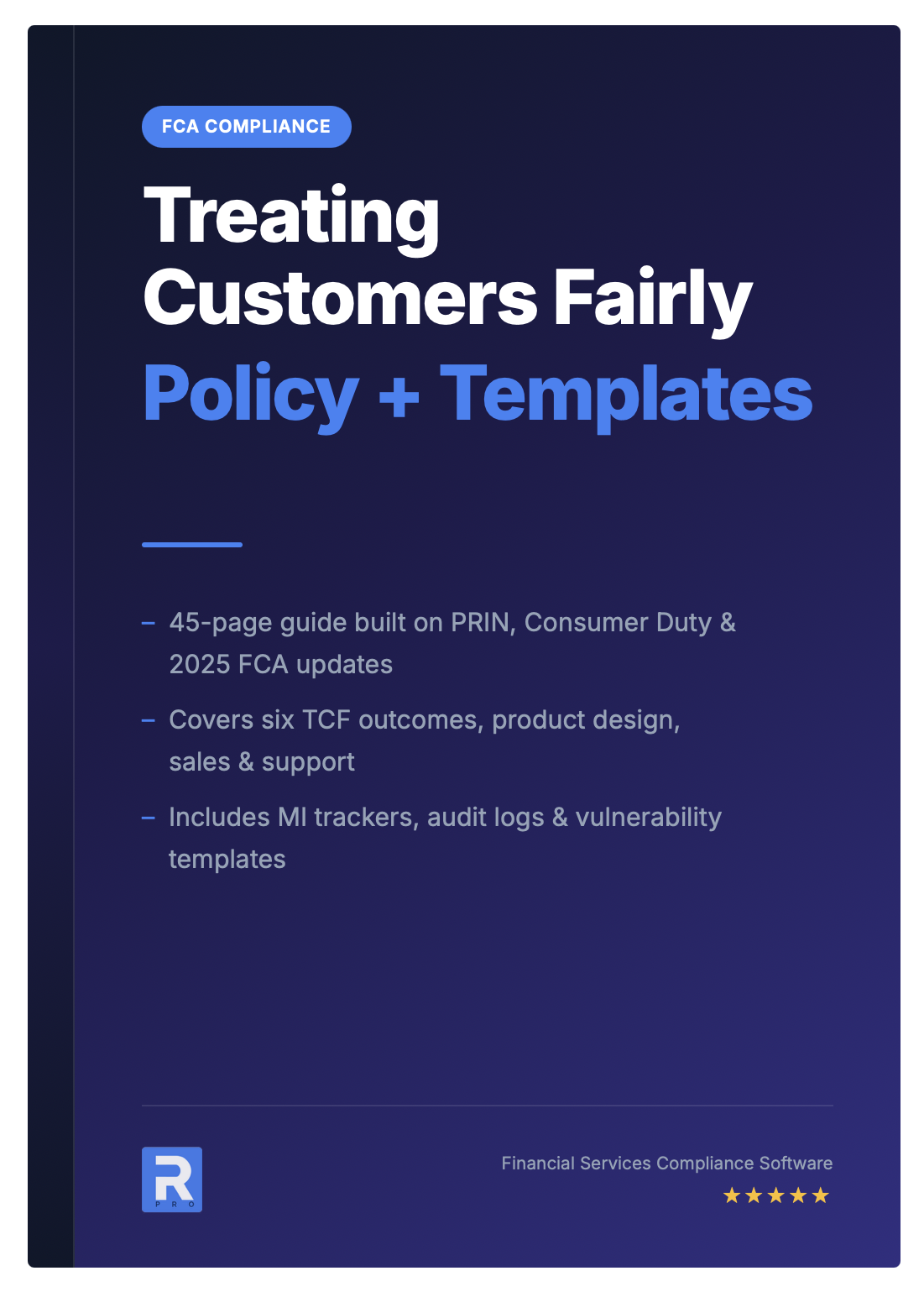 Treating Customers Fairly Policy Template
