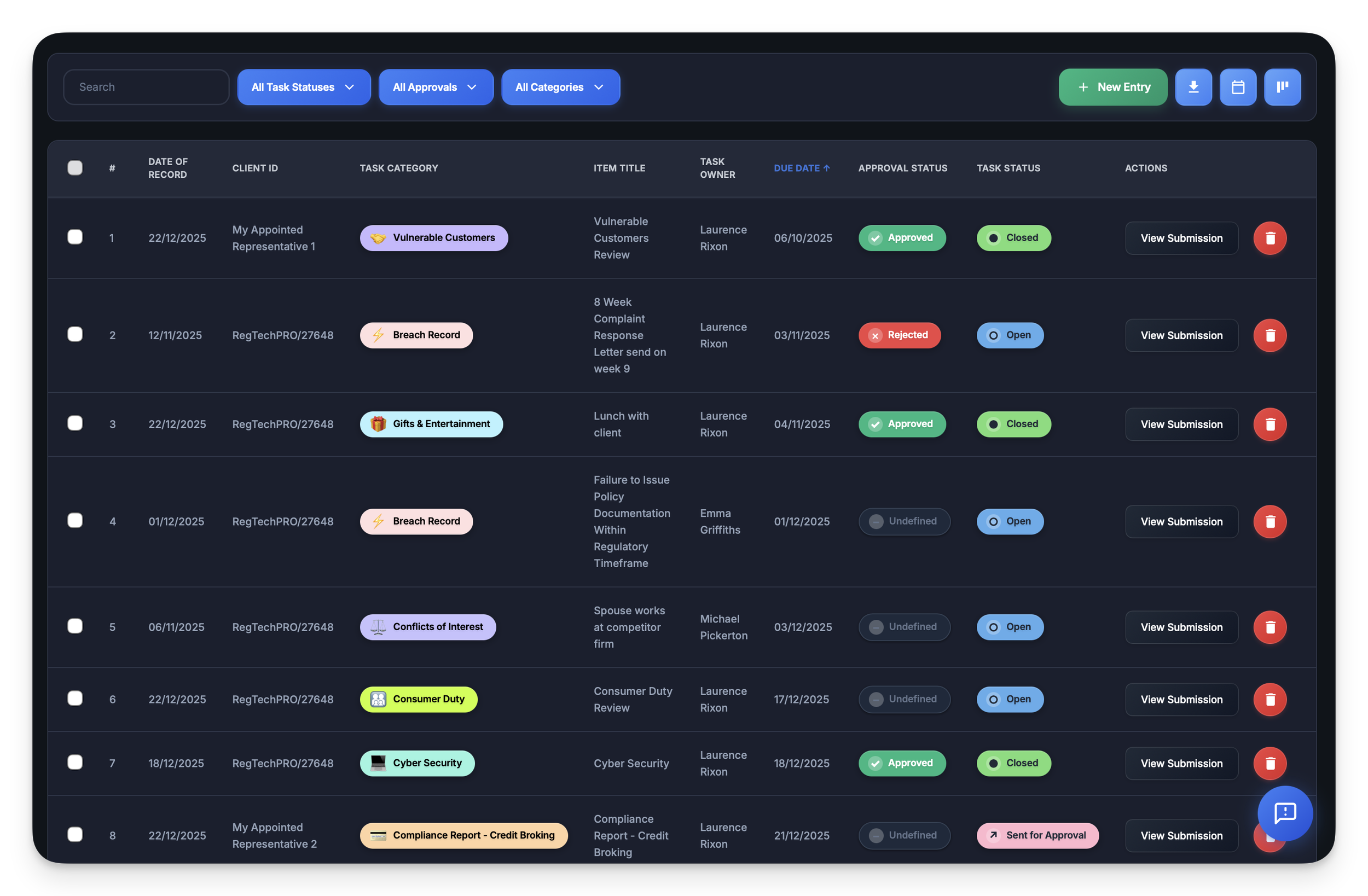 RegTechPRO Task Management