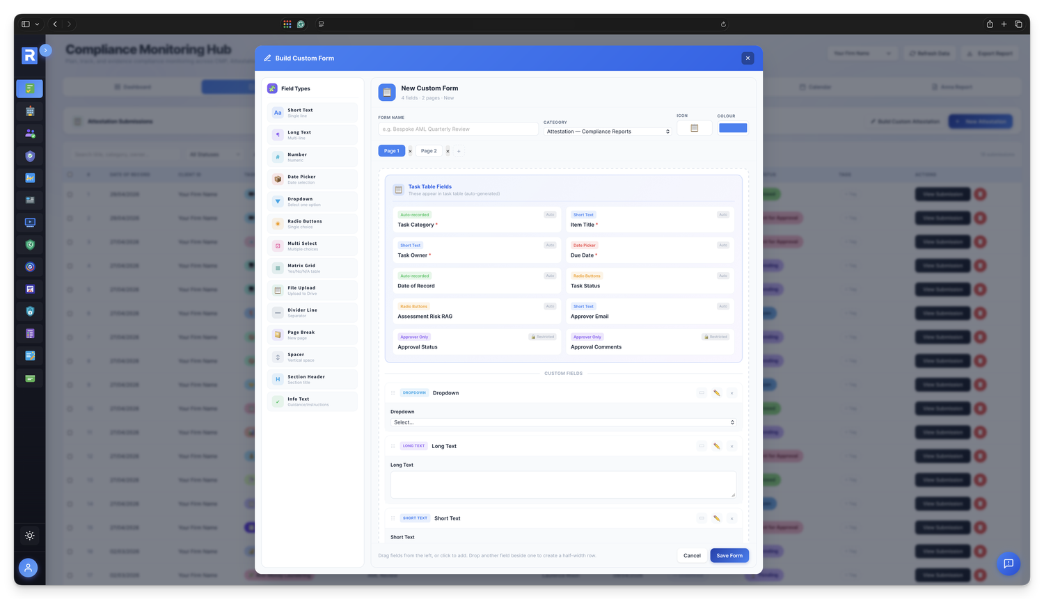 Drag-and-drop Custom Form Builder