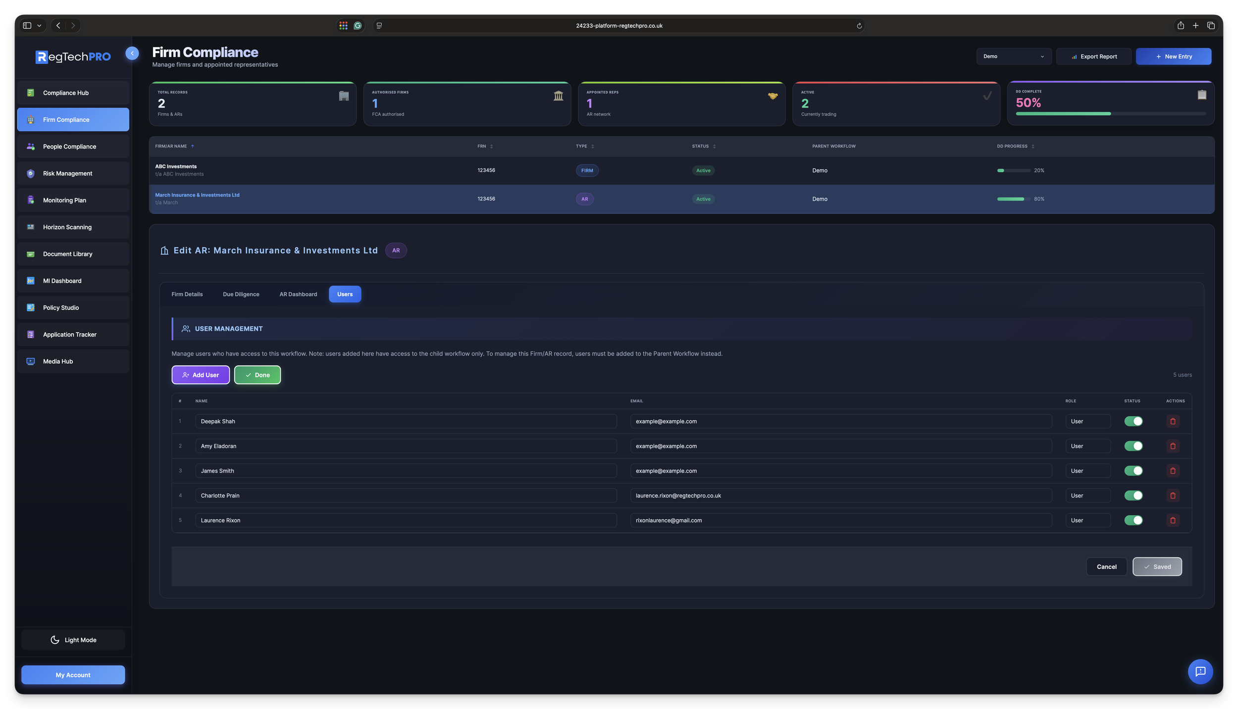 Document Storage Dashboard