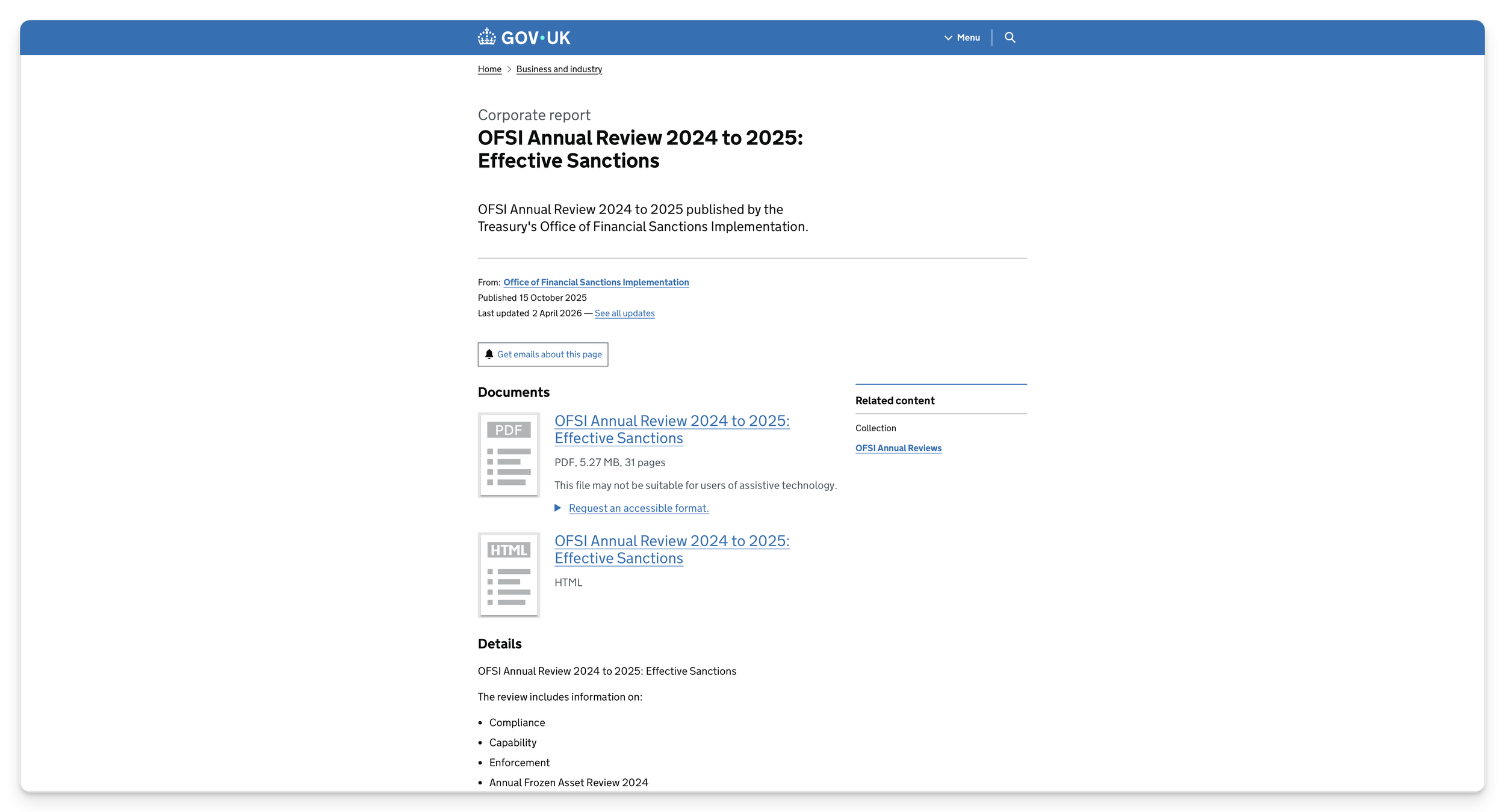 Financial Crime horizon scanning news feed — FCA, OFSI, FATF, HMT, JMLSG publications
