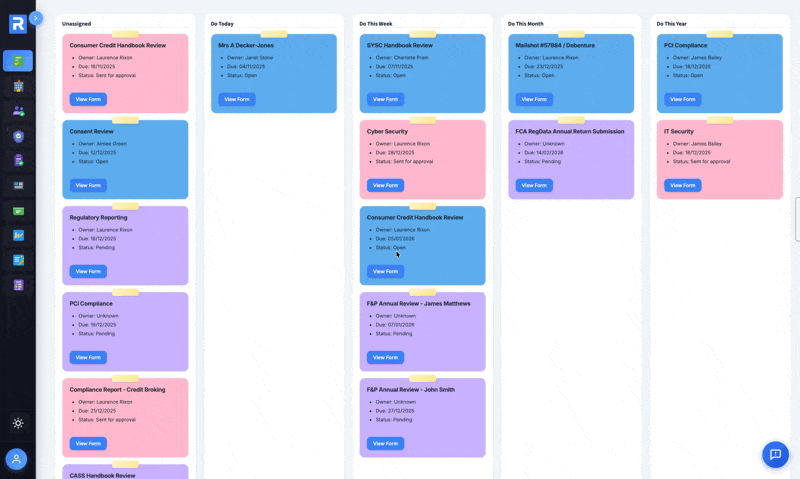 Compliance Hub - Kanban View