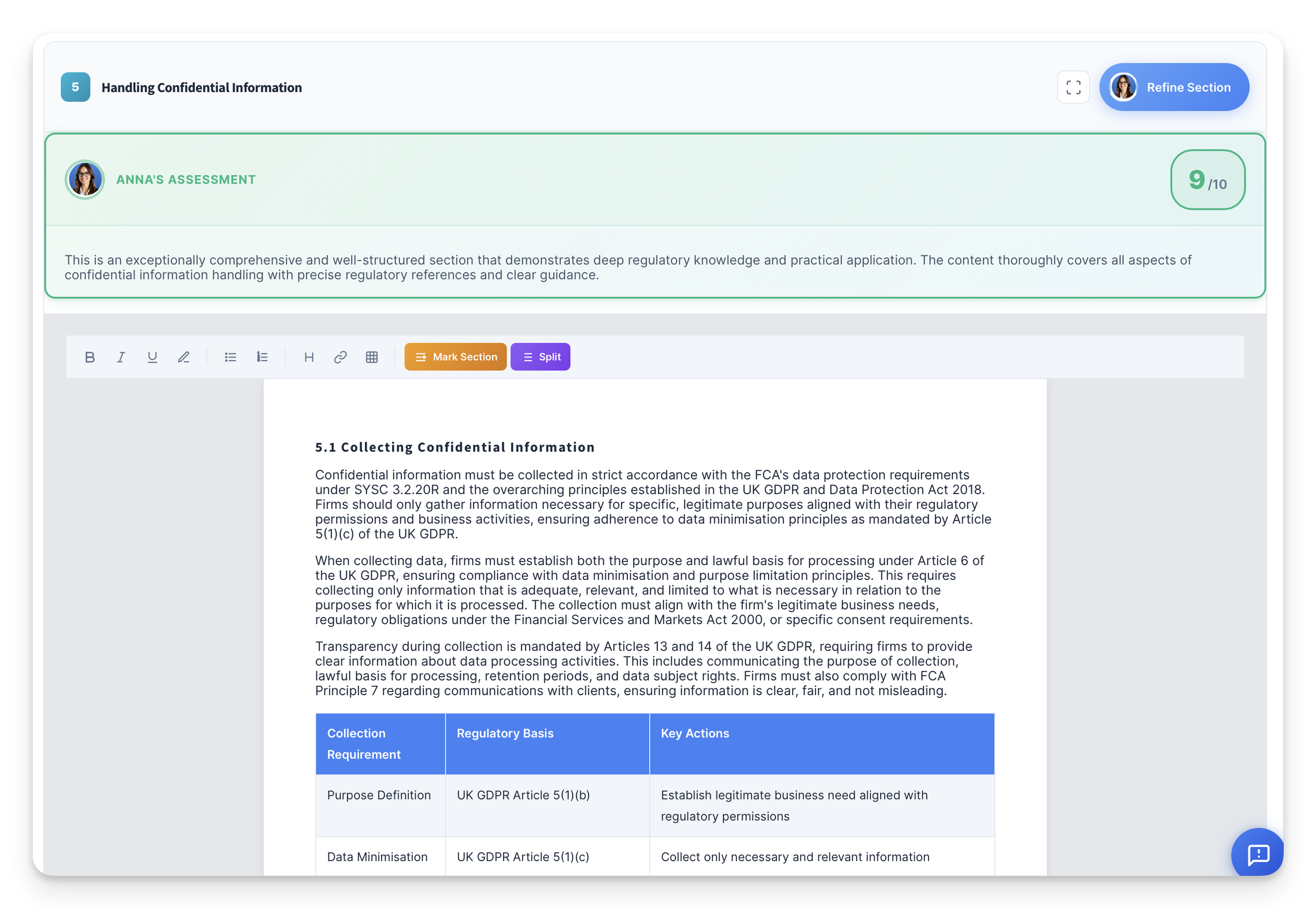 Anna AI - Section Approved