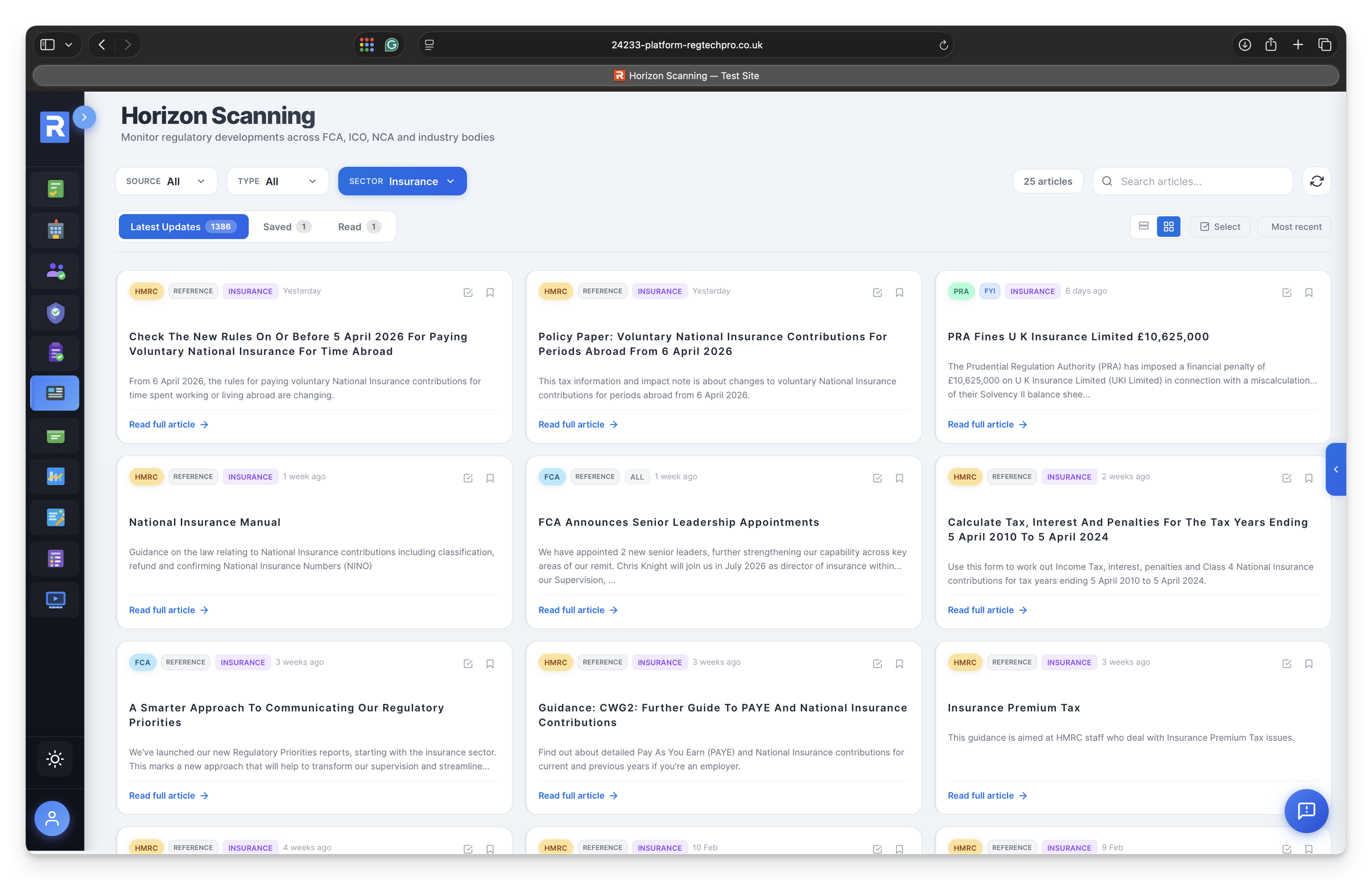 Live Regulatory Feed