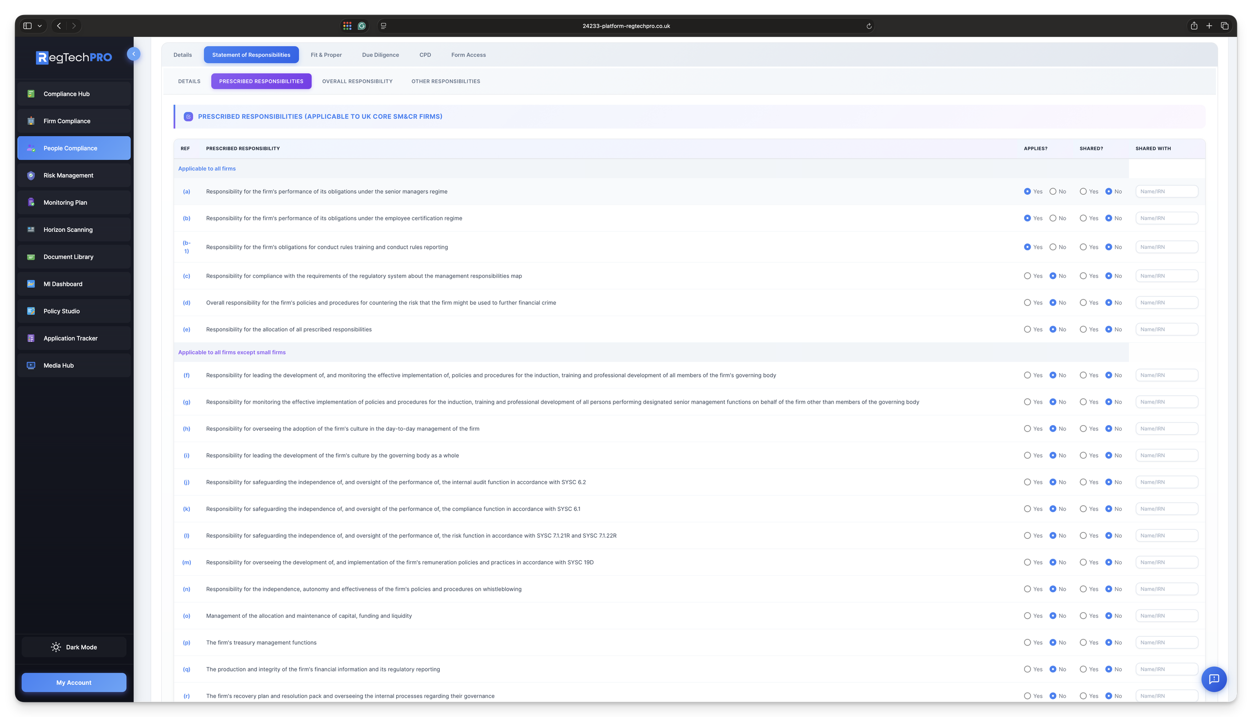 Statements of Responsibility