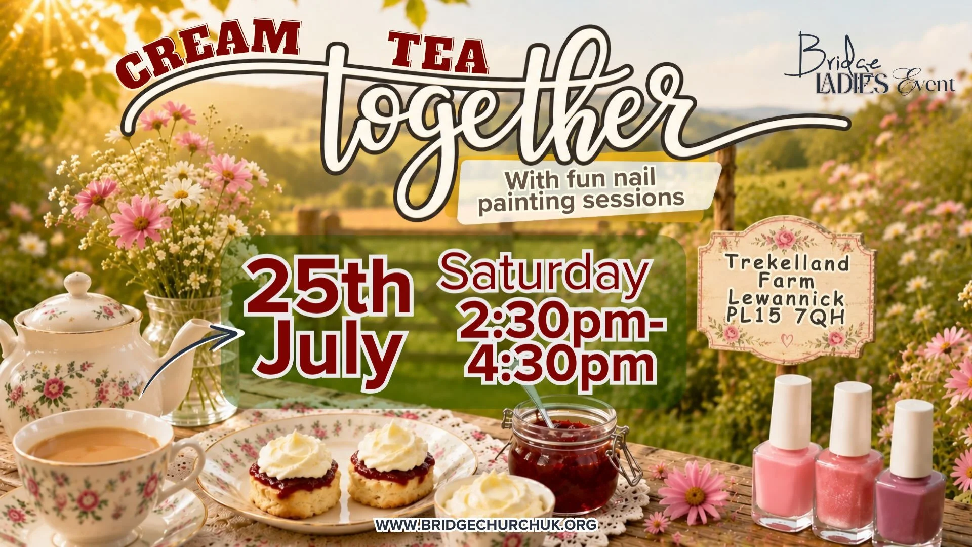 Tomorrow&rsquo;s the day, ladies! 🌸☕

Why not take a couple of hours just for you? Come along, enjoy a delicious cream tea, treat yourself to a complimentary nail painting session, and spend time chatting, laughing and making new friendships.

Every