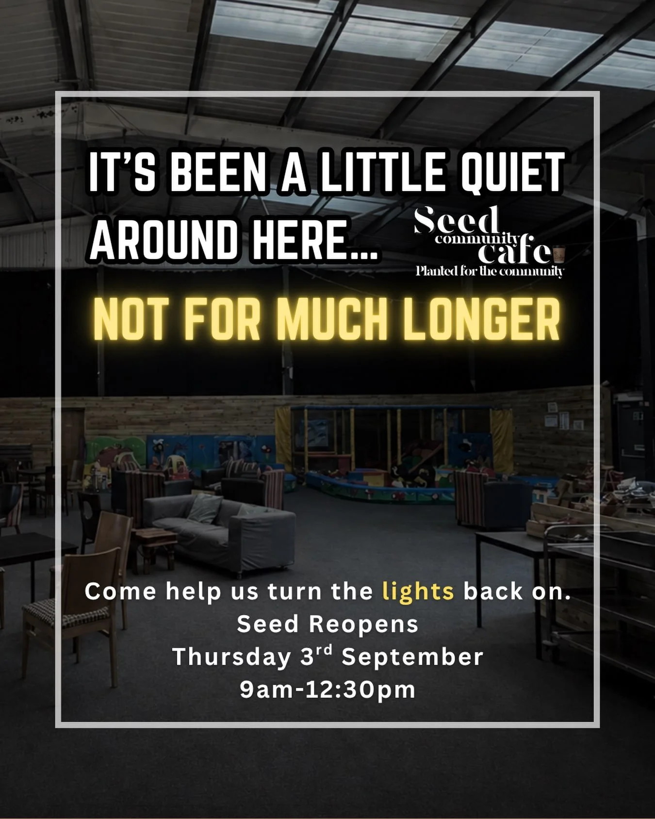 We reopen 3rd September