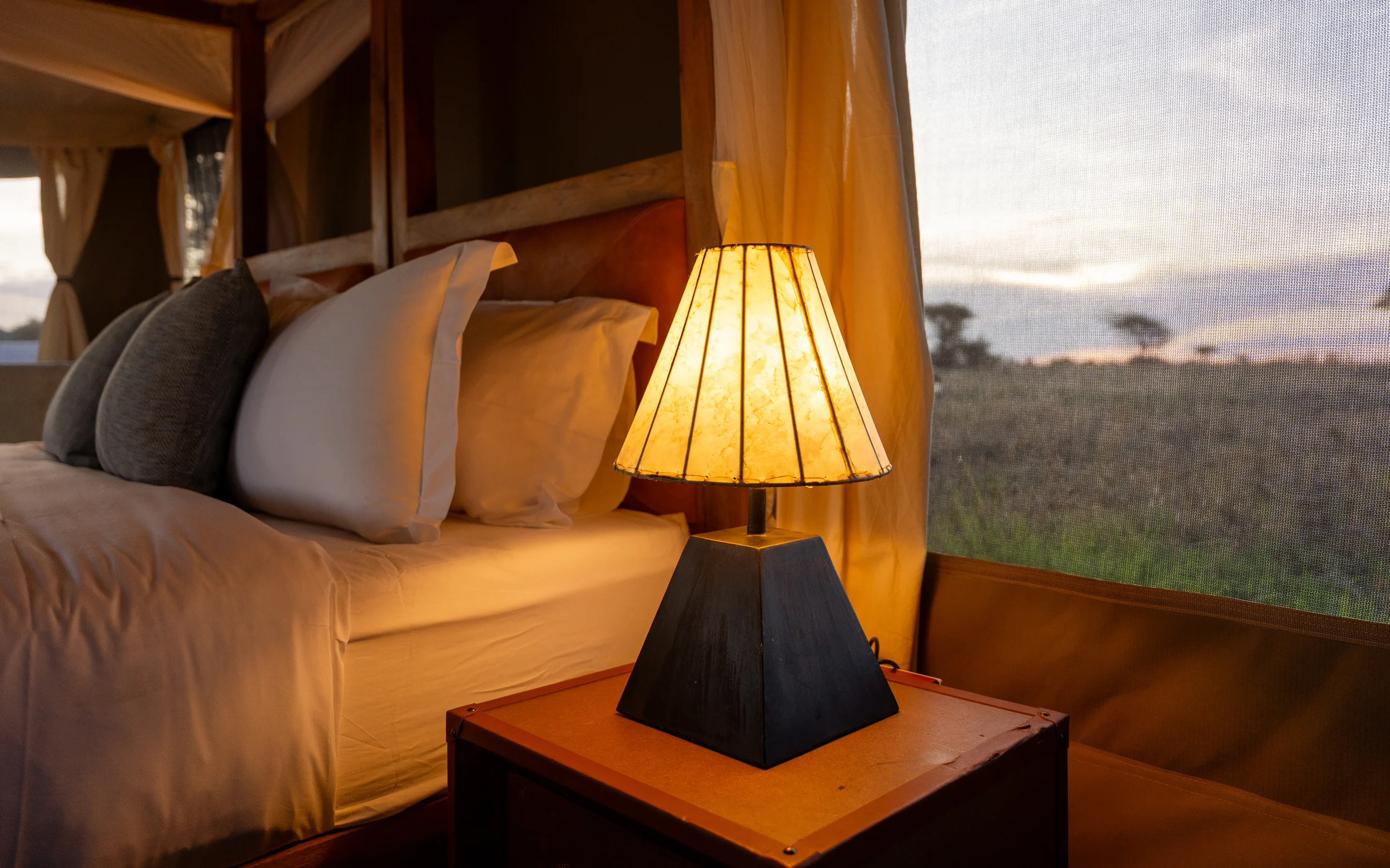 Wild Wakati Camp Tent at Dusk