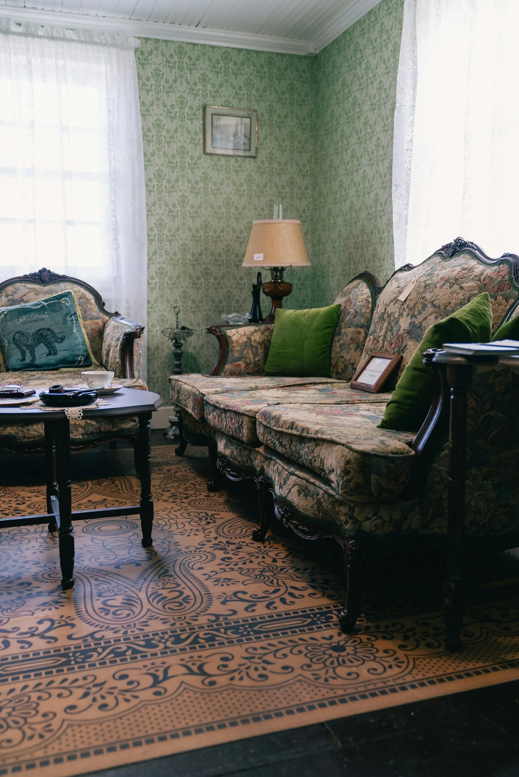 Traditional living room interior with antique furniture
