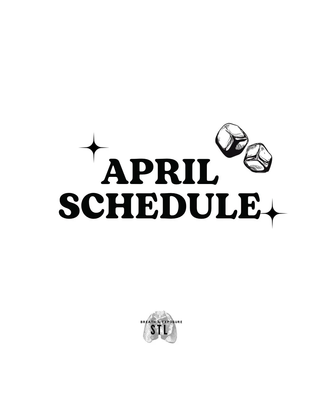 APRIL SCHEDULE IS LIVE ✨🌸💗 spring is officially here and we are back on our two day schedule for Saturday and Sunday! Love seeing how many more people are coming through - we love yall

As always, private sessions are always available! For more inf