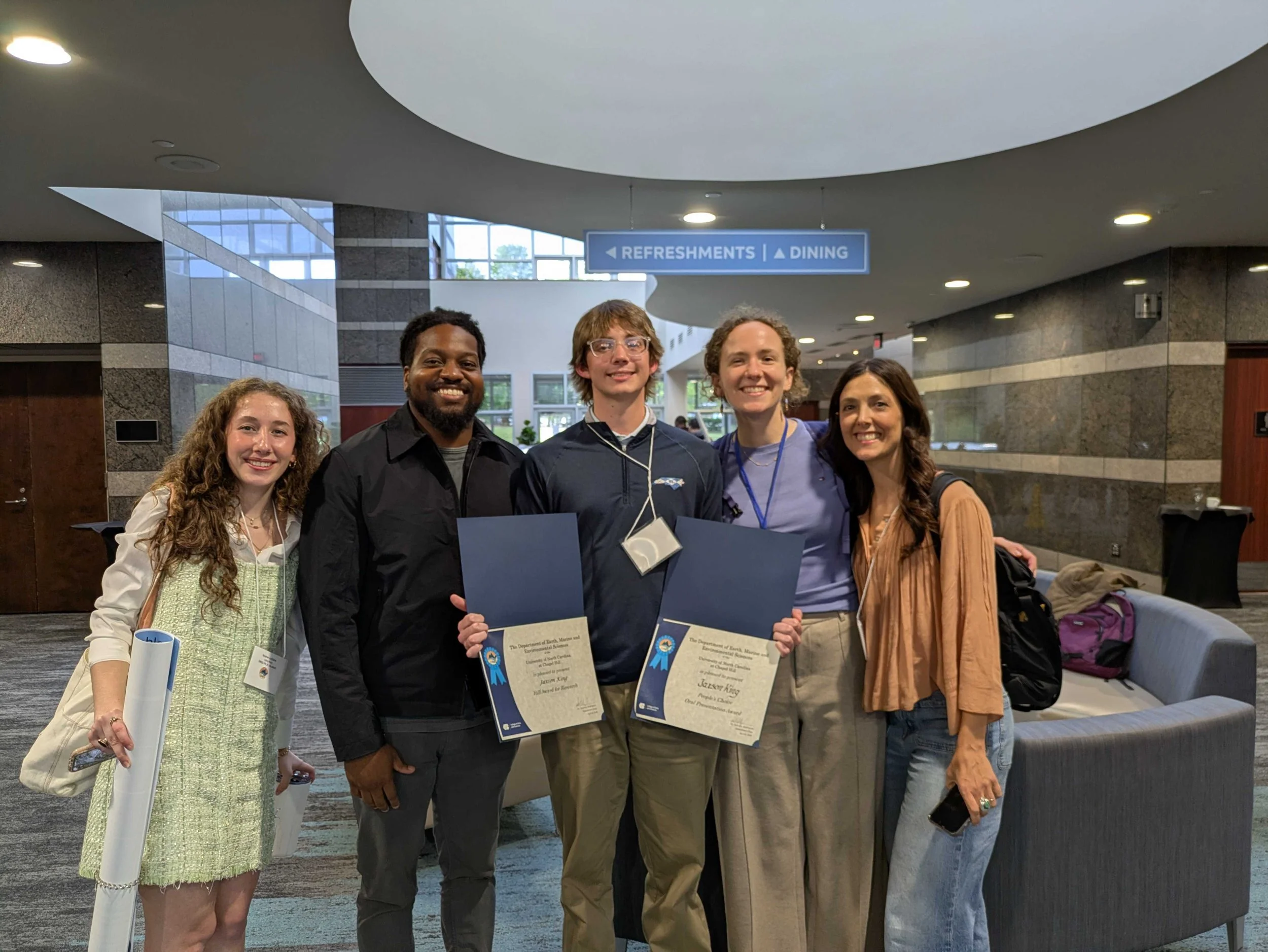 Sophie, Aundre , Jaxson, Georgia and Morgan at the UNC EMES student symposium 2026