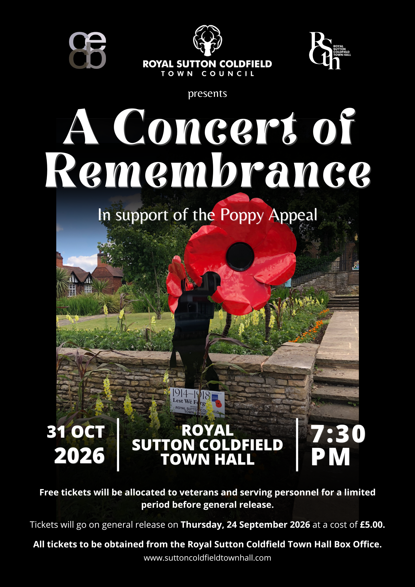 Remembrance Concert (Saturday 31st October 2026)
