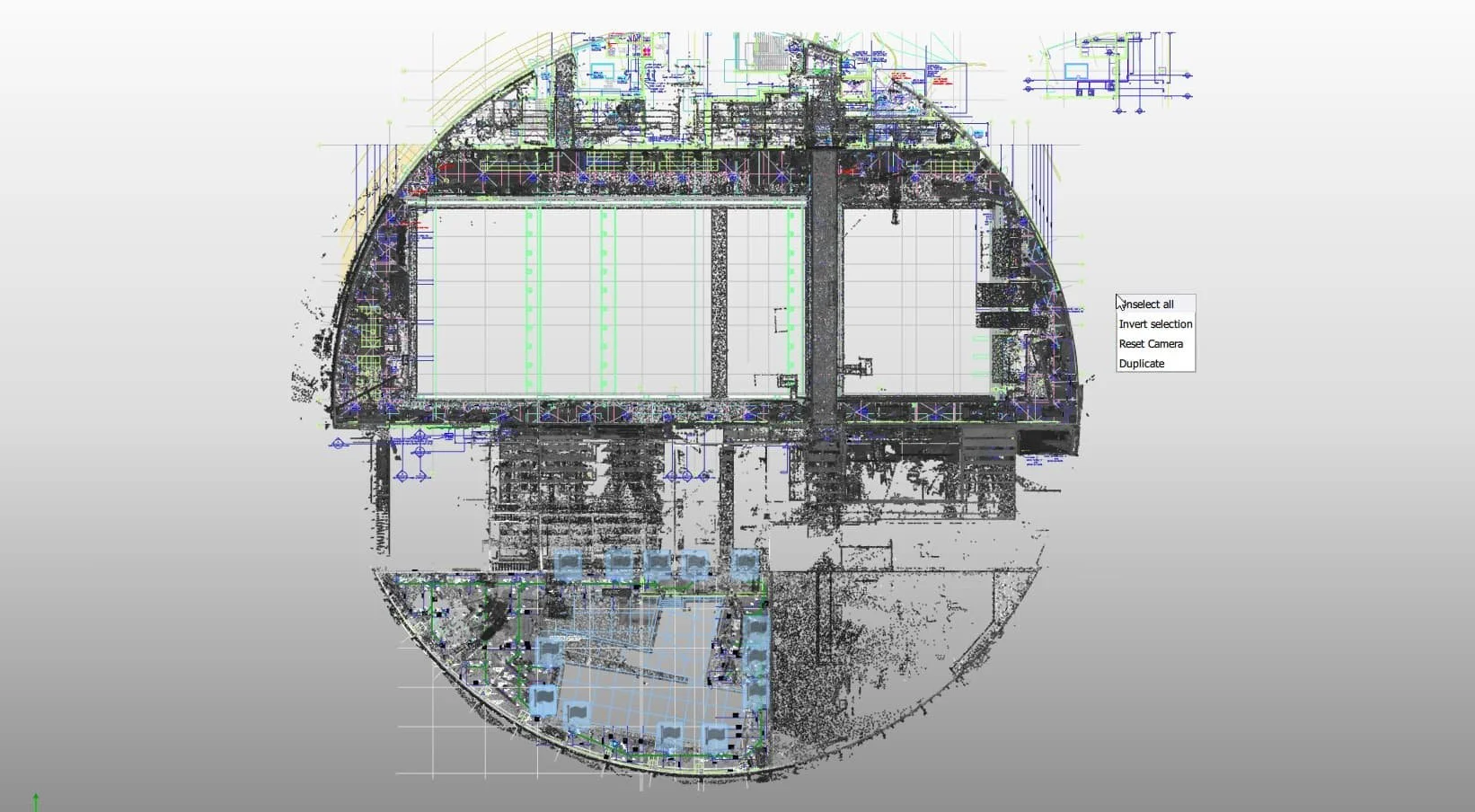 Vérification Lidar de plus de 150 drains de plancher