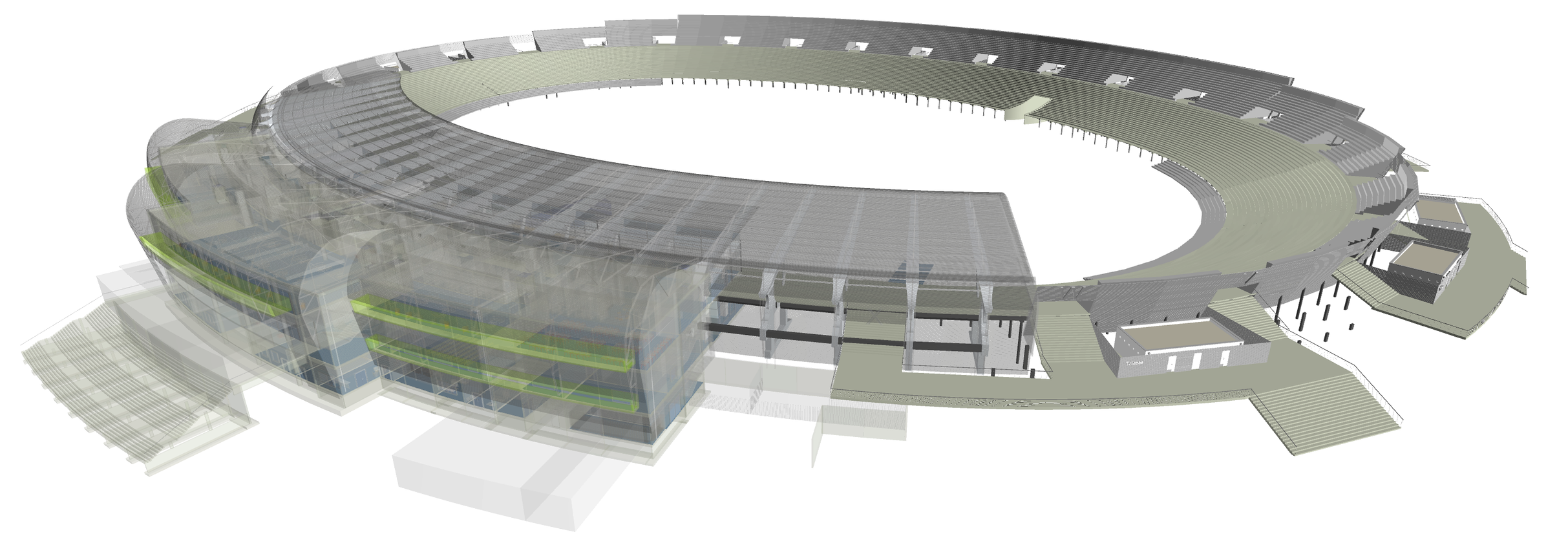 Modèle BIM coordonné d’un stade