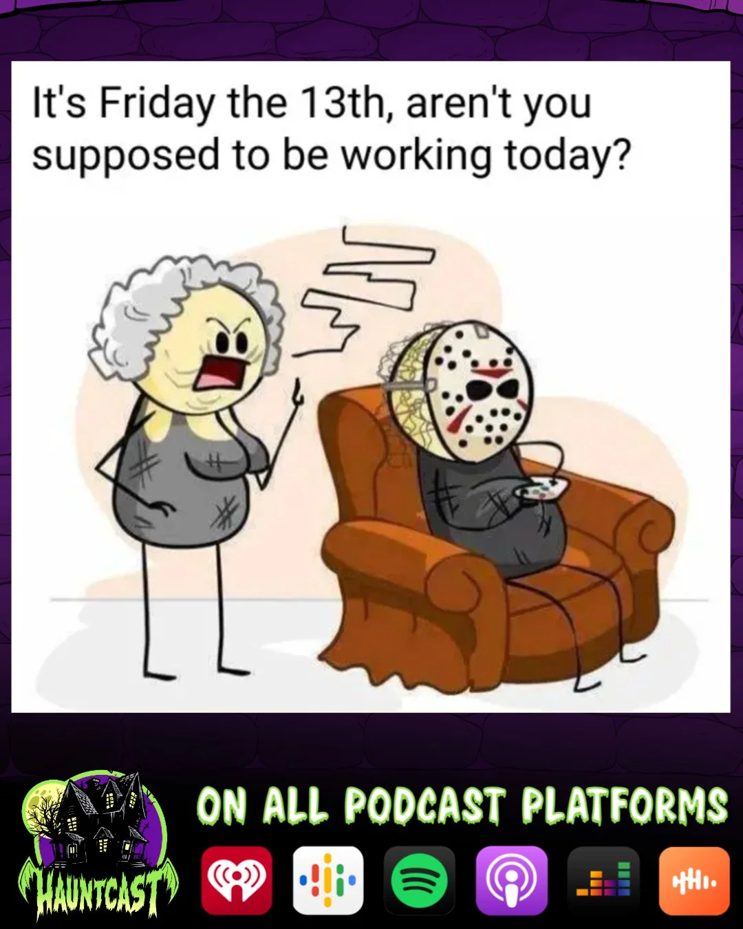 Get to work Jason! 
#halloween #homehaunt #homehaunter #yardhaunt #yardhaunter #halloweendecor #halloweendecorations #hauntpodcast #hauntcast #halloweendecoration #hauntedattractions #hauntedattraction #spookyseason #maker #makers #propbuilding #tric