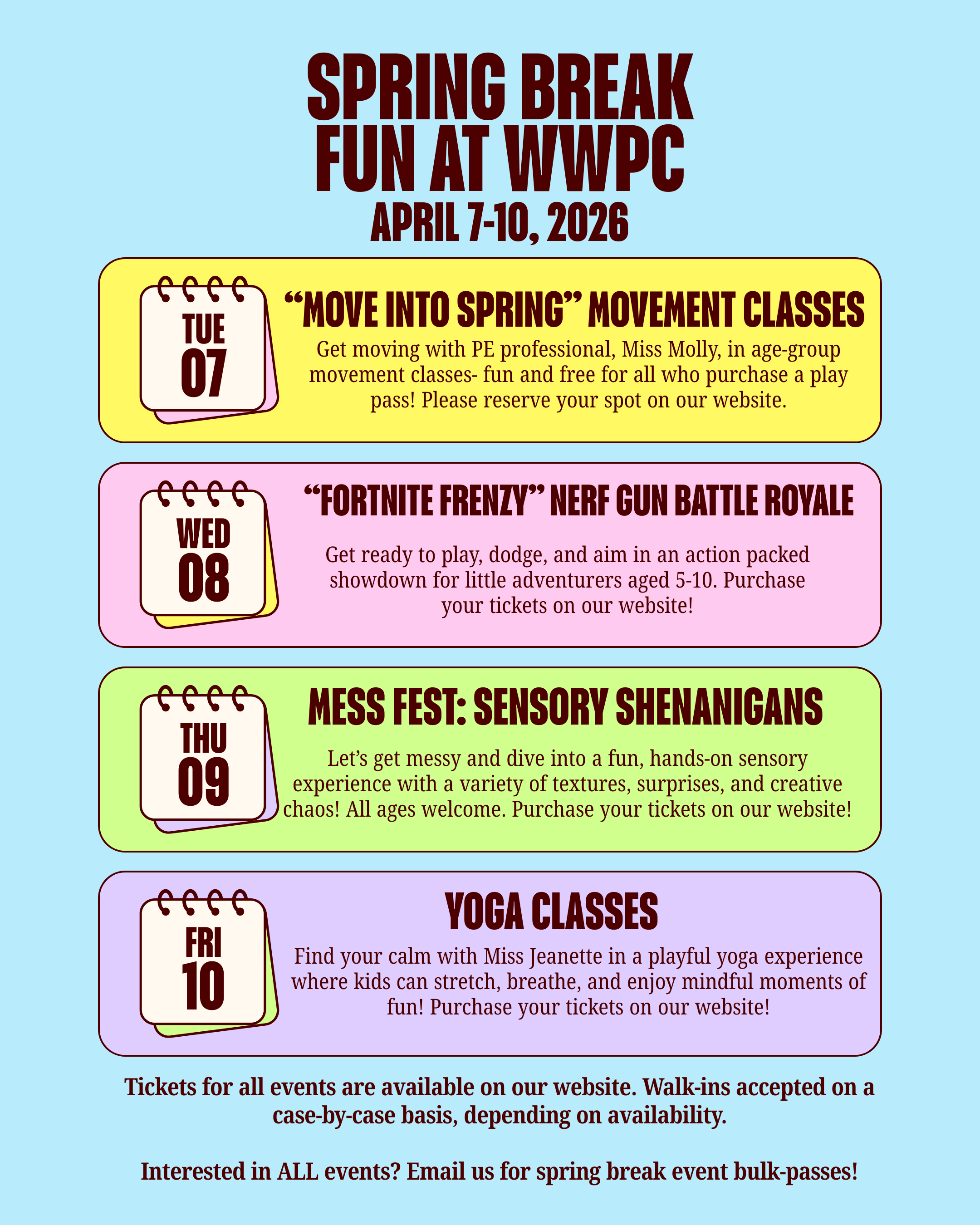 Spring Break at Wild and Wonderful Play Cafe