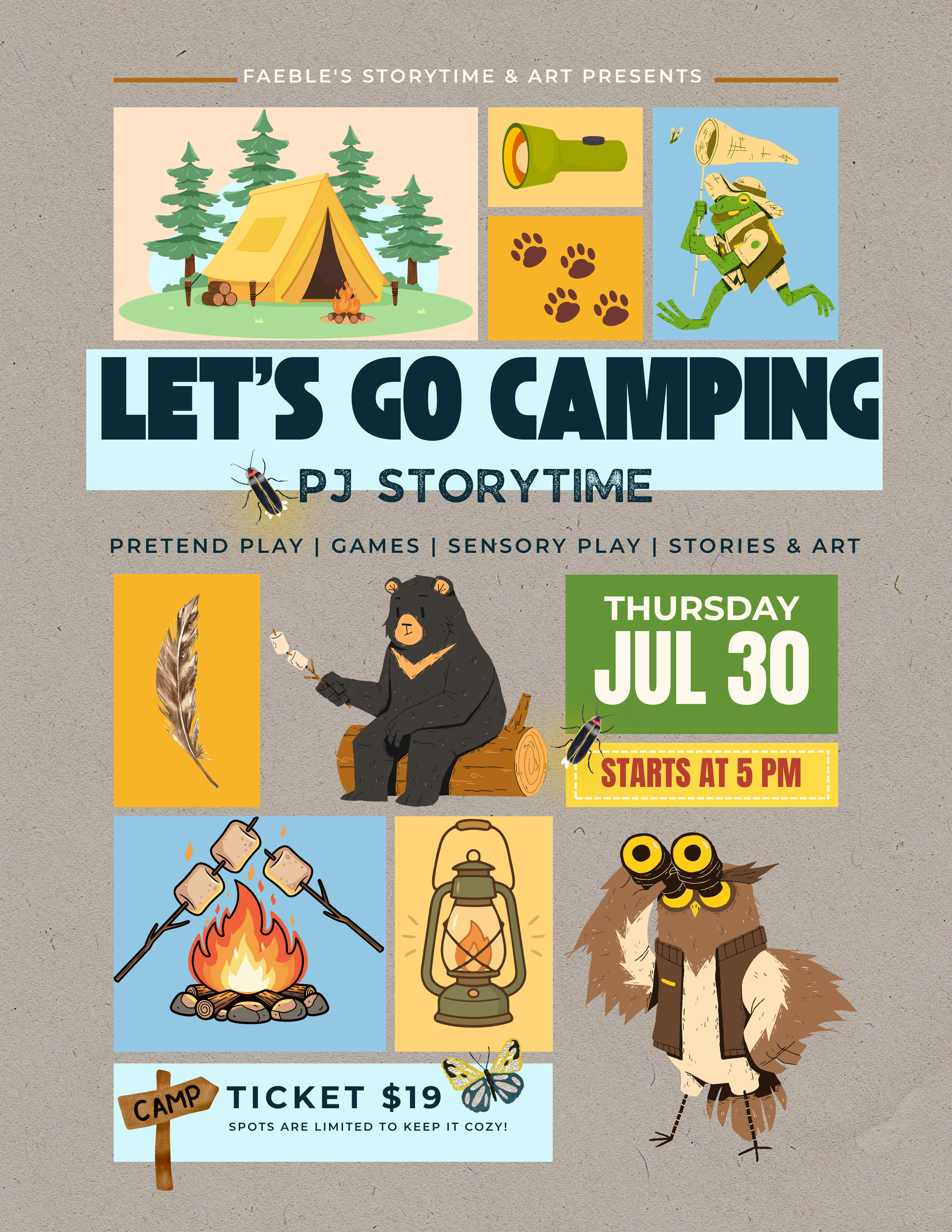 Summer Enrichment: PJ Story Time and Camping Play