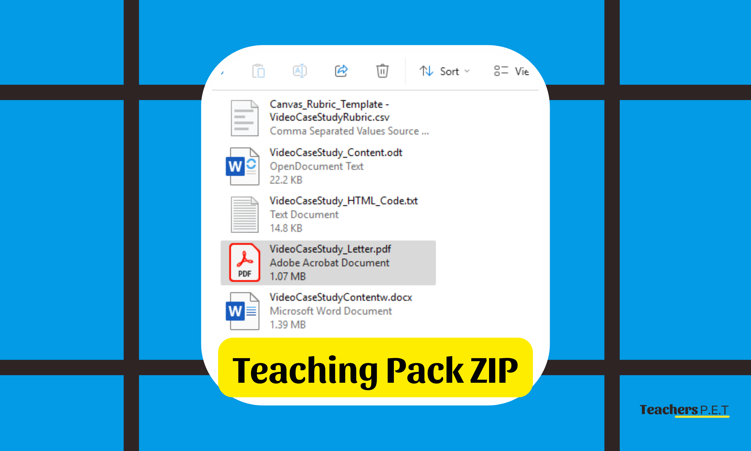 Preview of the files included in the teaching pack download