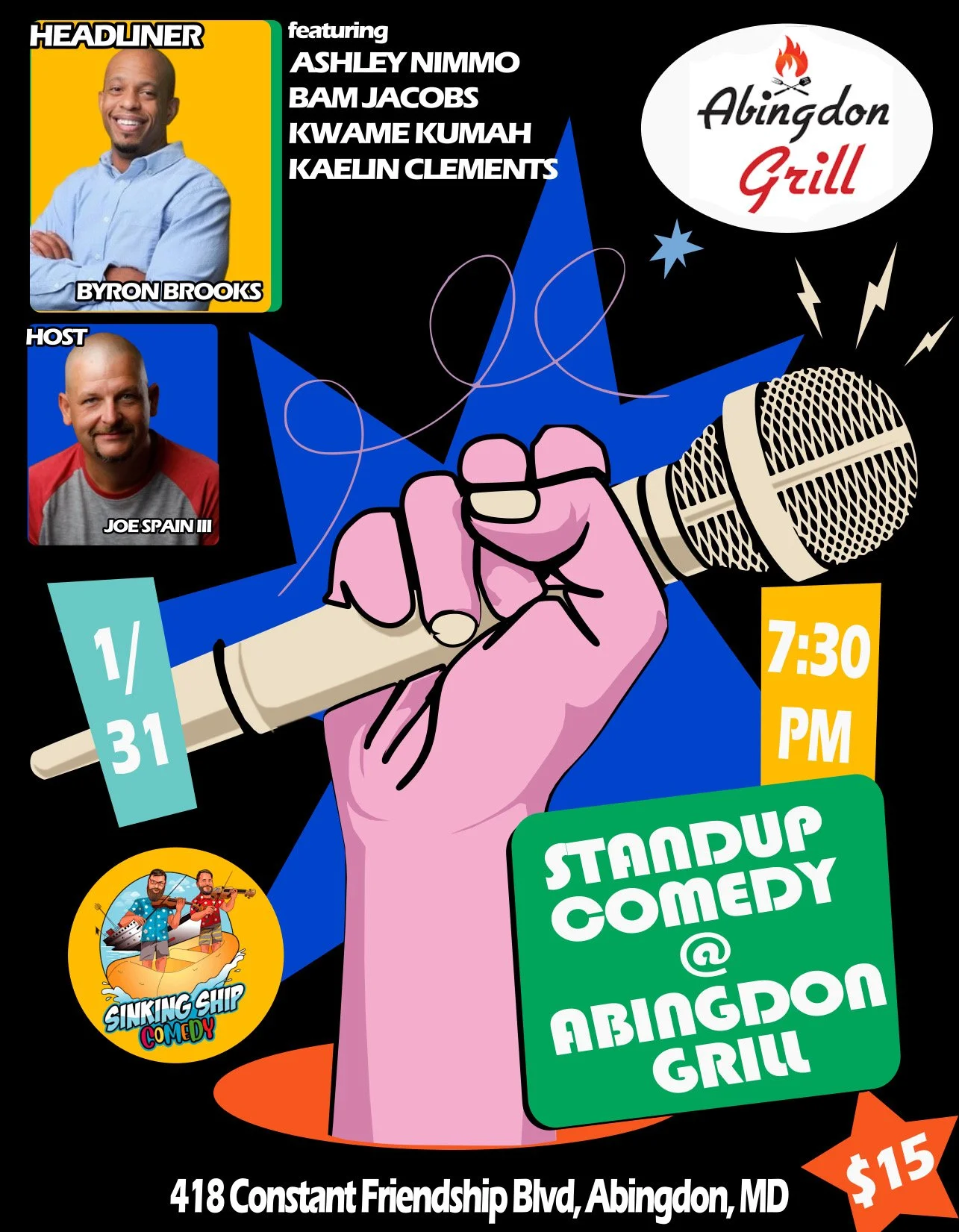 Standup comedy @ abingdon grill