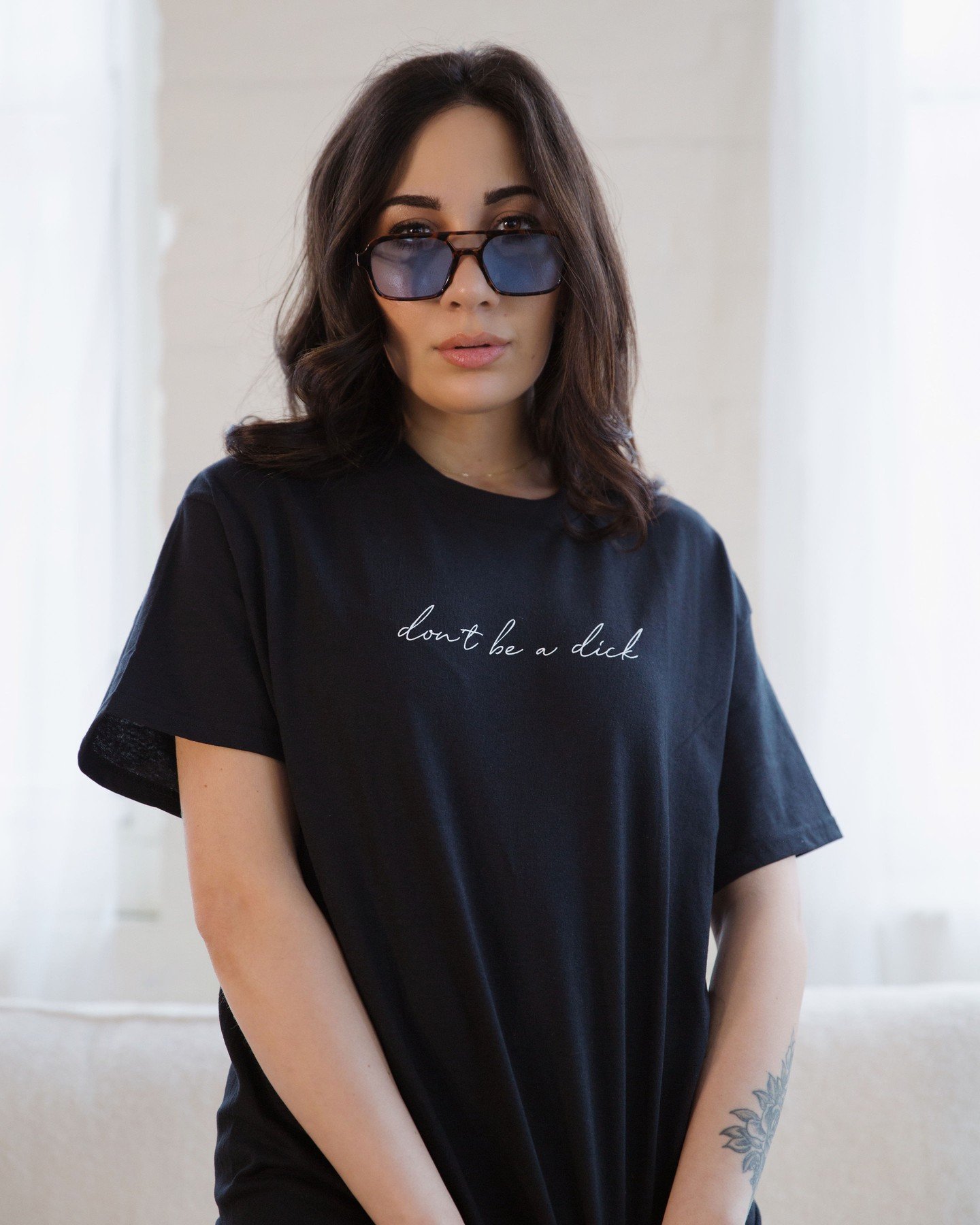 Sweet? Maybe. Subtle? Never. ⁠
⁠
The Don&rsquo;t Be A Dick tee was made for the ones who speak their minds and look good doing it. It&rsquo;s bold, clean, and impossible to ignore&mdash;whether you pair it with denim and sneakers or thigh-highs and a