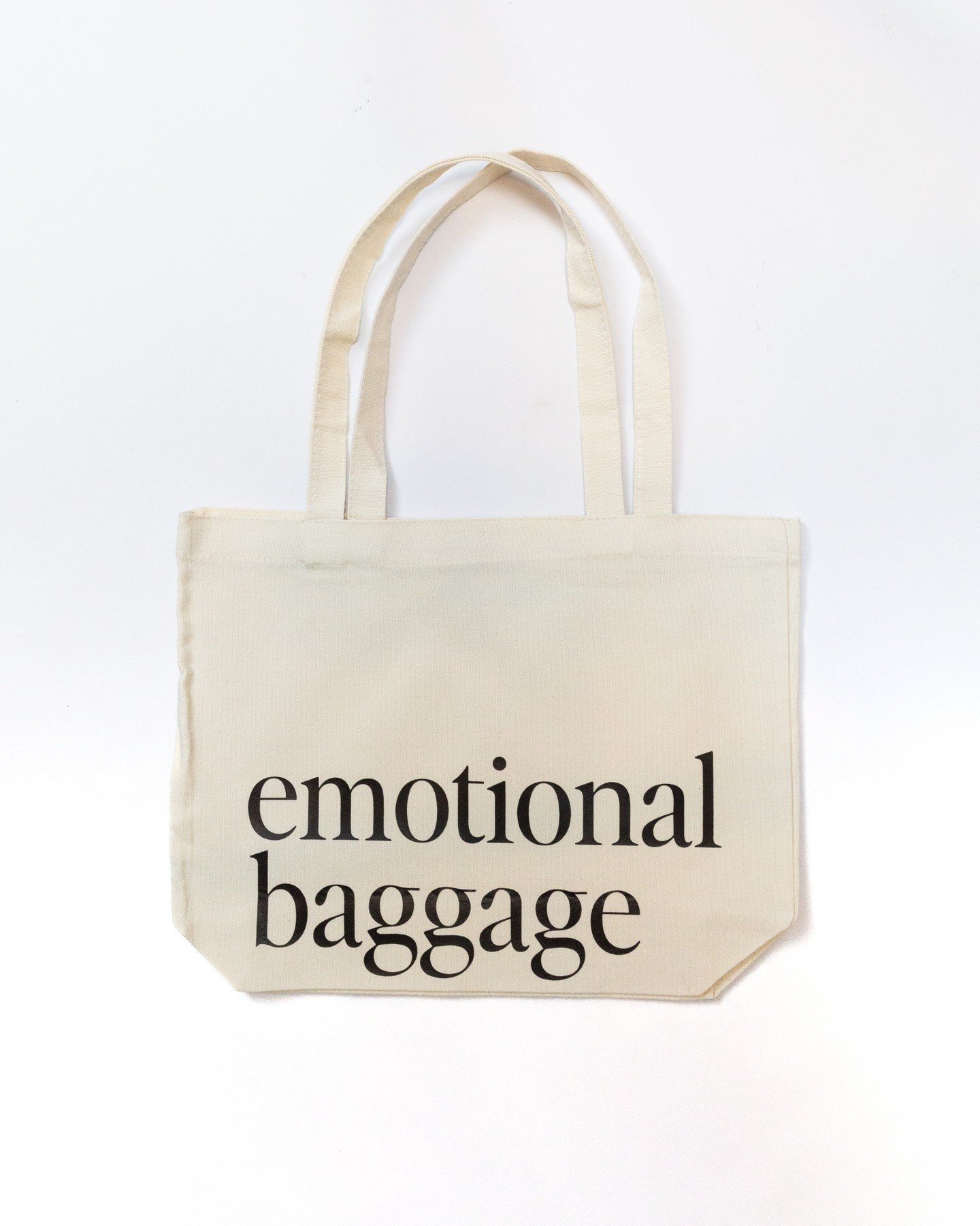⁠We all have it.⁠
Ours just comes with handles.⁠
⁠
The Emotional Baggage tote &mdash; a classic canvas carryall for the things you need&hellip; and the things you&rsquo;re still unpacking.⁠
⁠
Lightweight. Durable. Zero shame.⁠
⁠
Shop now to carry you