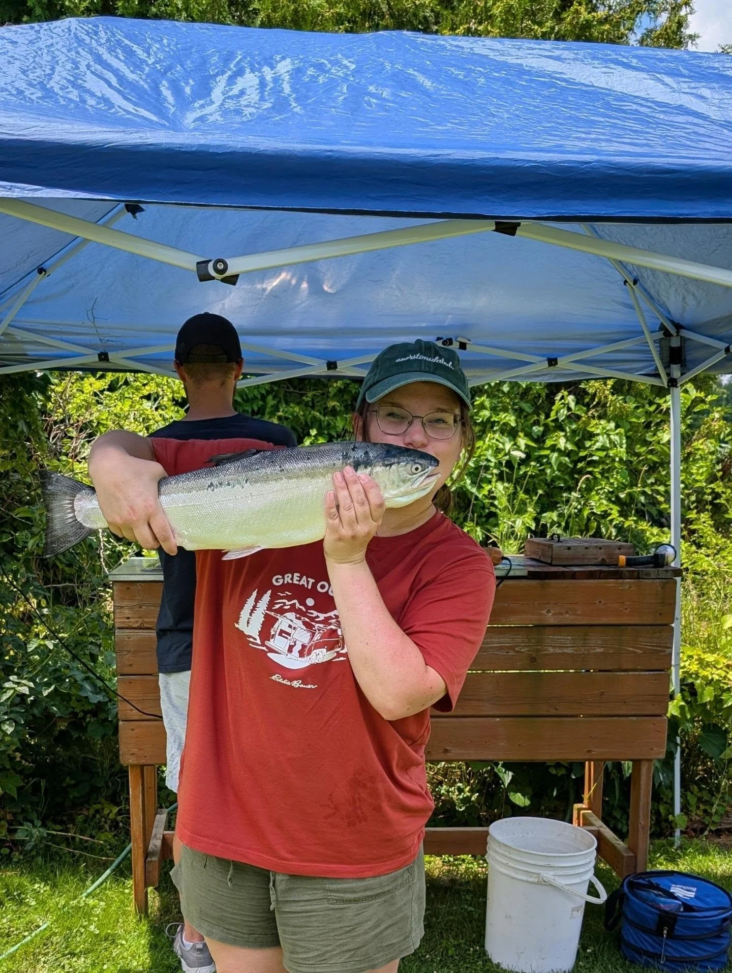 Back in the shop after a quick day trip out on the water with the boys (my dad and brother). We ended the day with a beautiful rainbow trout and many pickerel 🎣 

Hope you enjoyed the quiet in the shop while it lasted, Dereck! 🙌