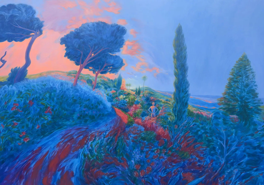 "Lovers Under te Blue Cypress" by Marlon Portales, 2025