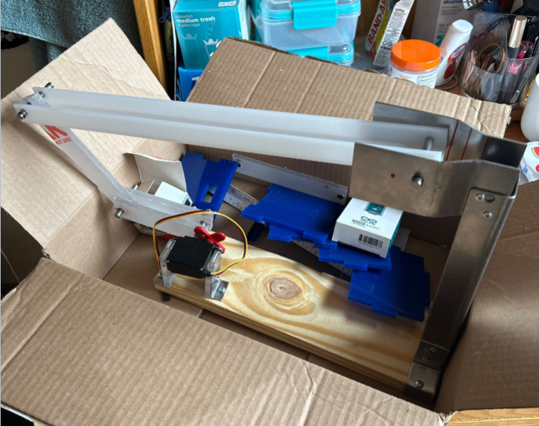 Balance beam in box before sensor and circuit board instalation