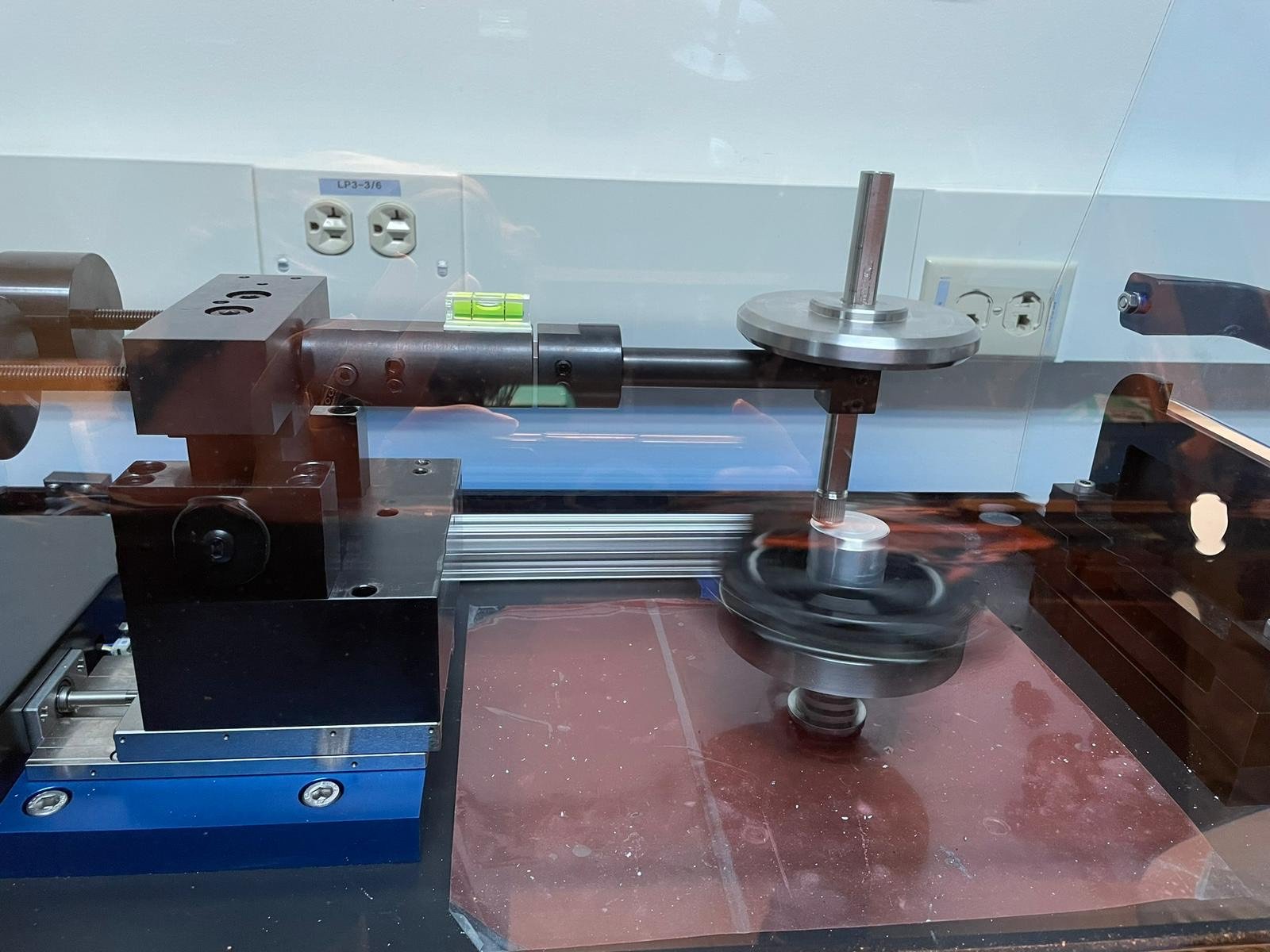 Wear testing machine in use