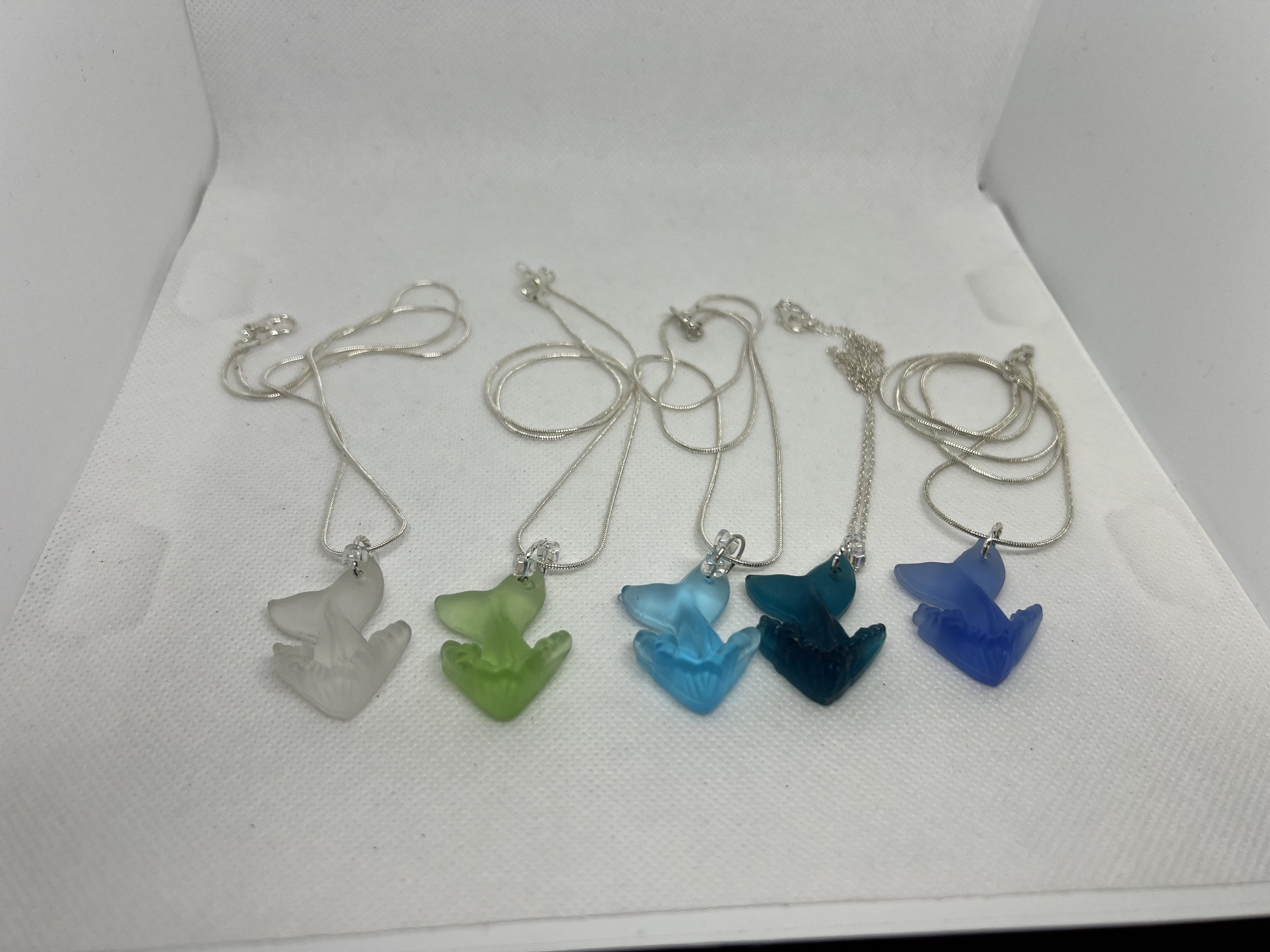 Whale Tail Recycled Glass Necklace