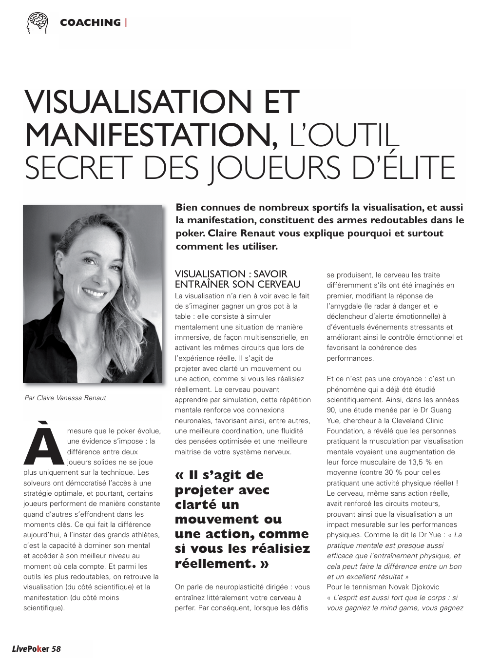 visualiser et manifester joueur pro poker