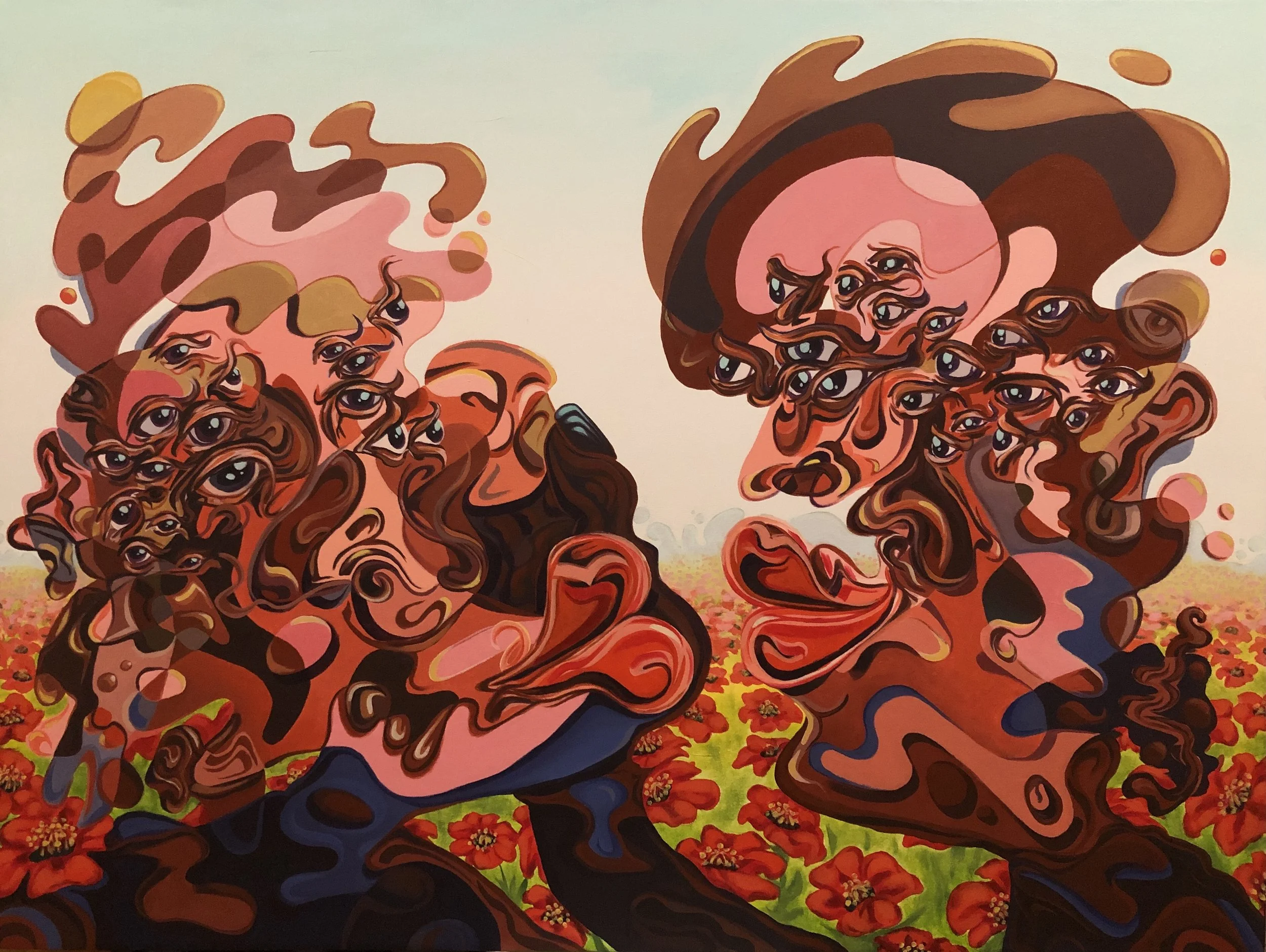 The Smooch 2.0, 2022, acrylic on canvas 36" x 48"