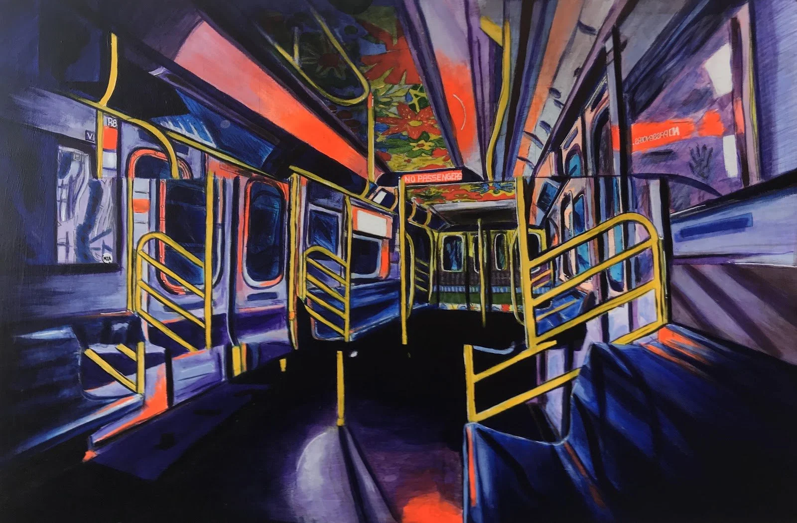 Subway Sam, 2019, acrylic on wood 20" x 30"