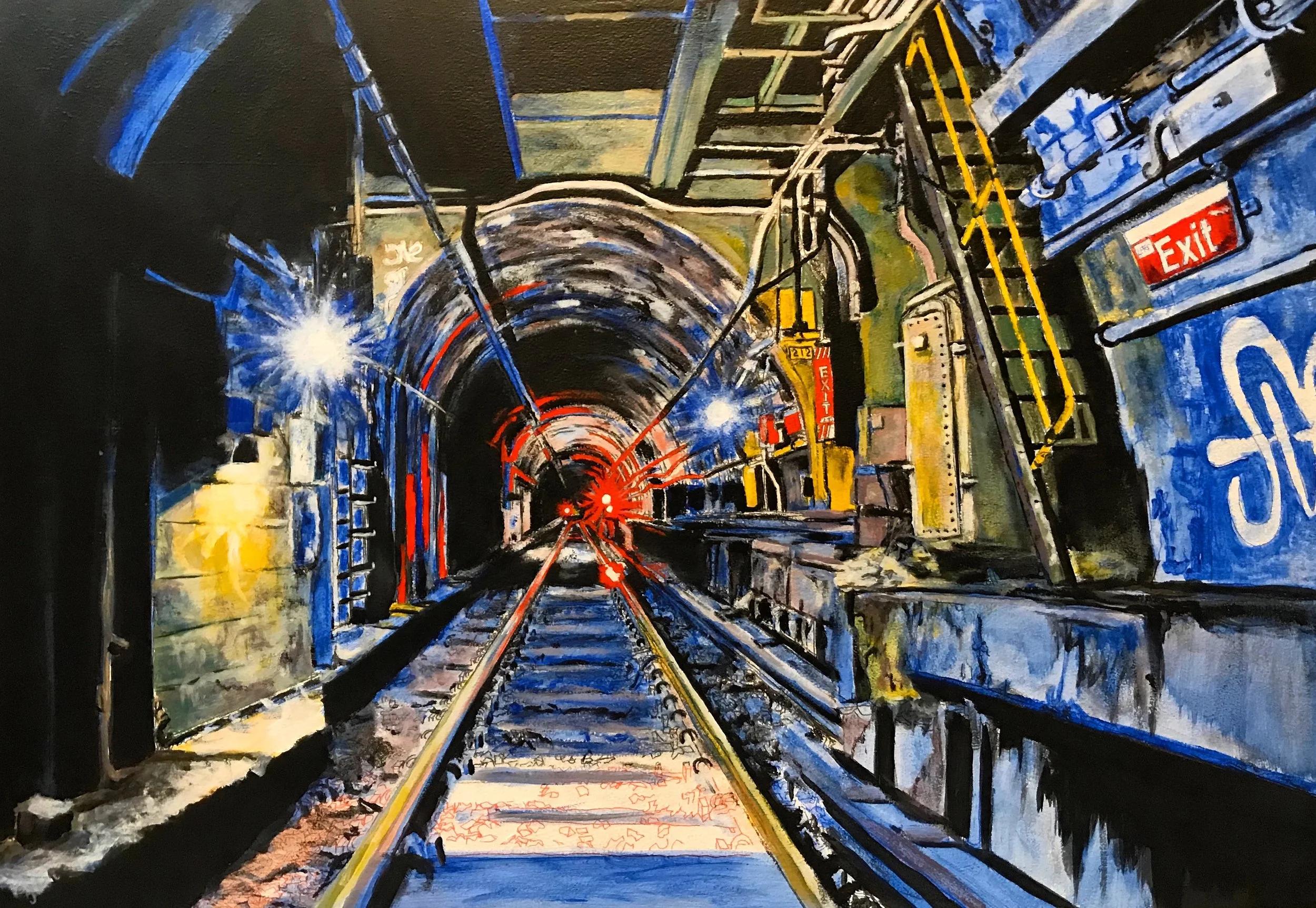 Tunnel Vision, 2019, acrylic on masonite 20" x 30"
