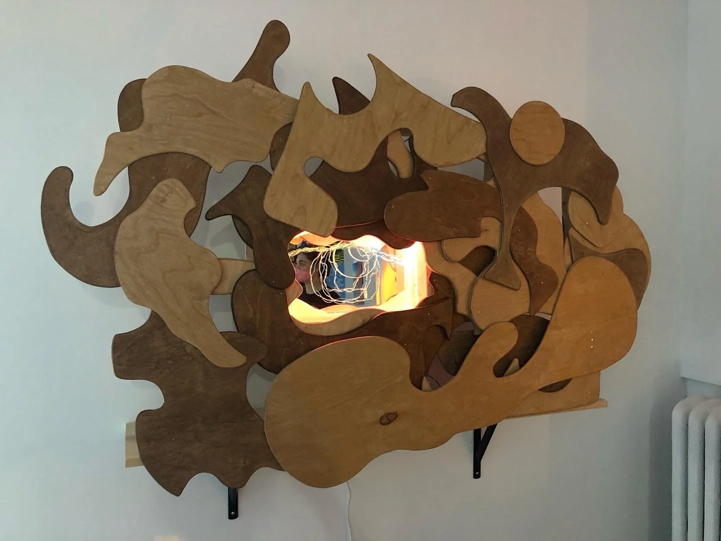 Manifest Mirror, 2021, wood, glass and LED