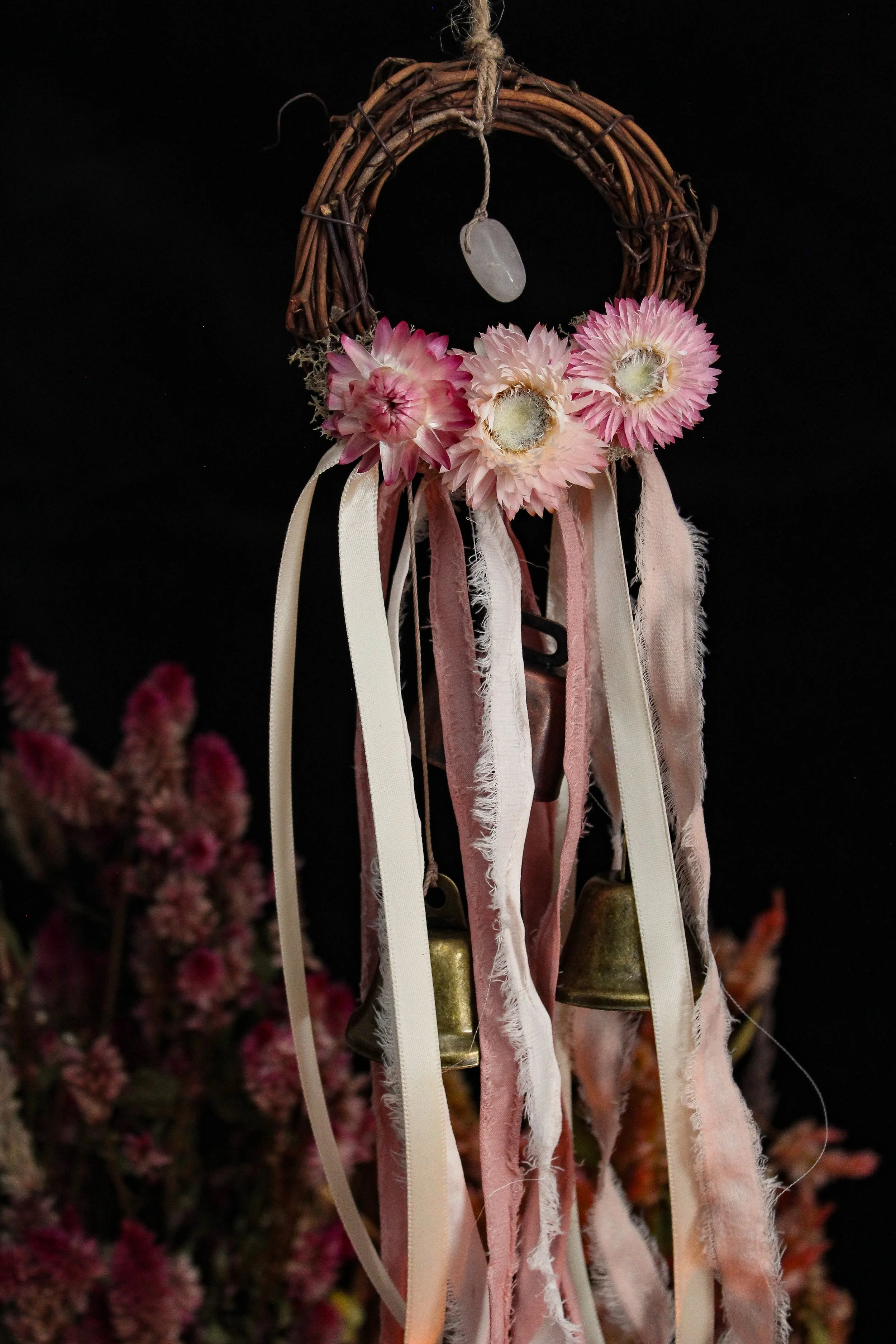 Doorknob Witch Bells - Rose Quartz