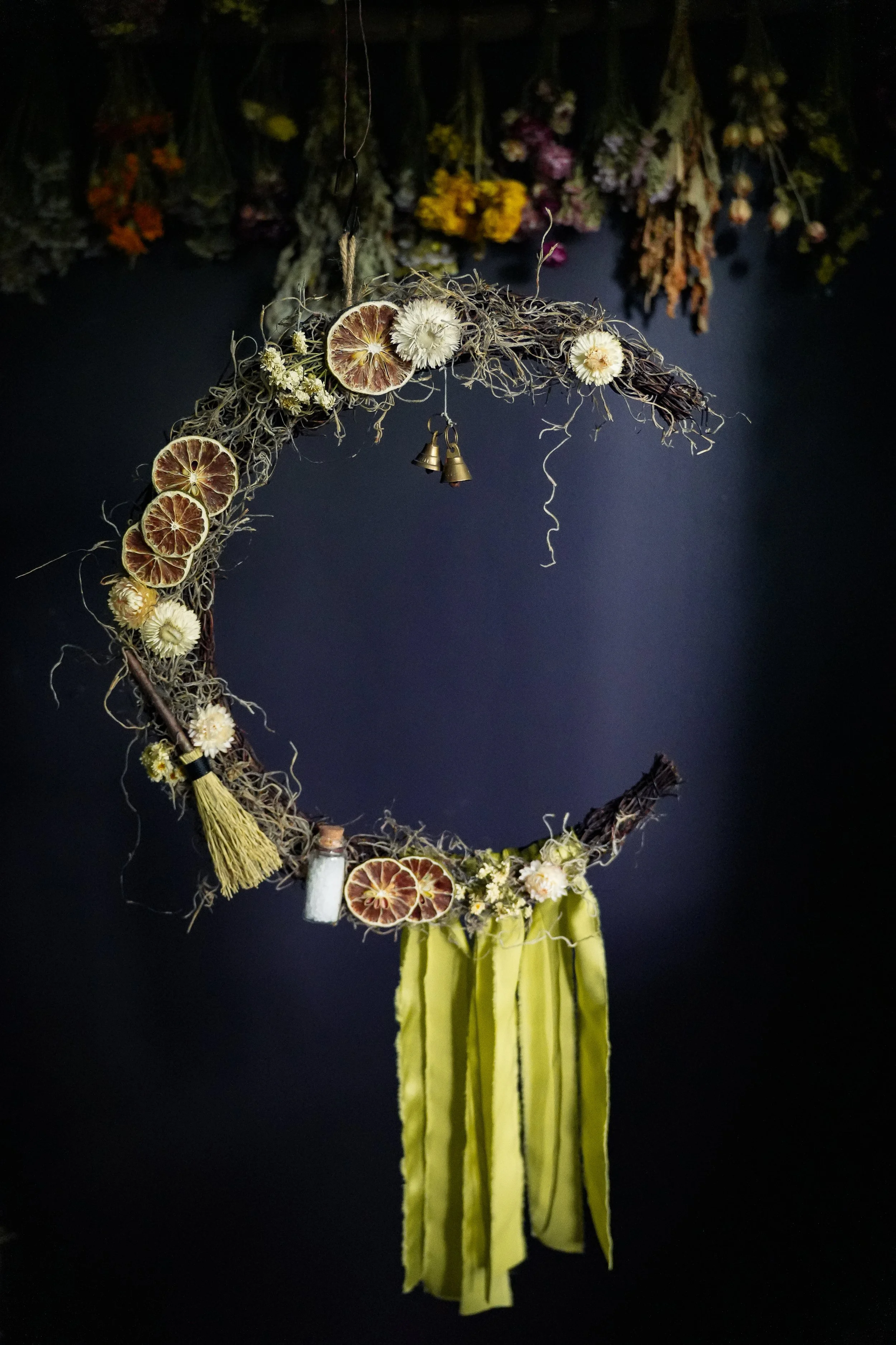 Midnight Margaritas Crescent Moon Wreath