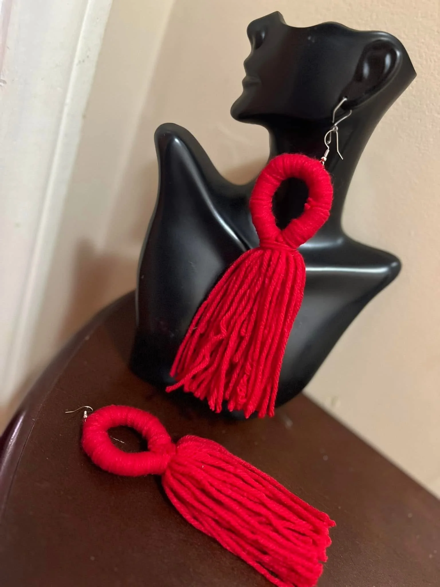 Hoop tassel earrings