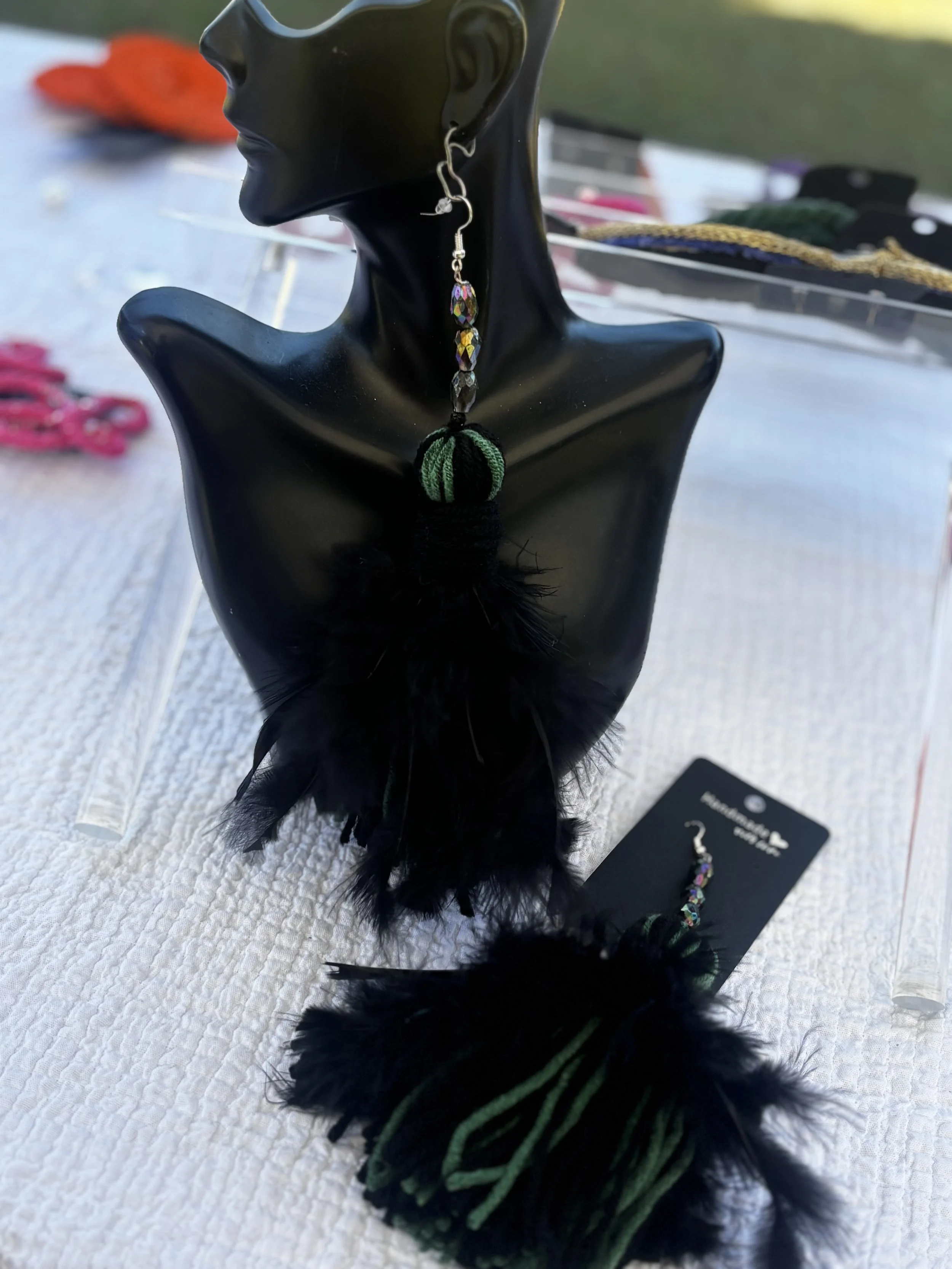 Gem'd tassel earrings