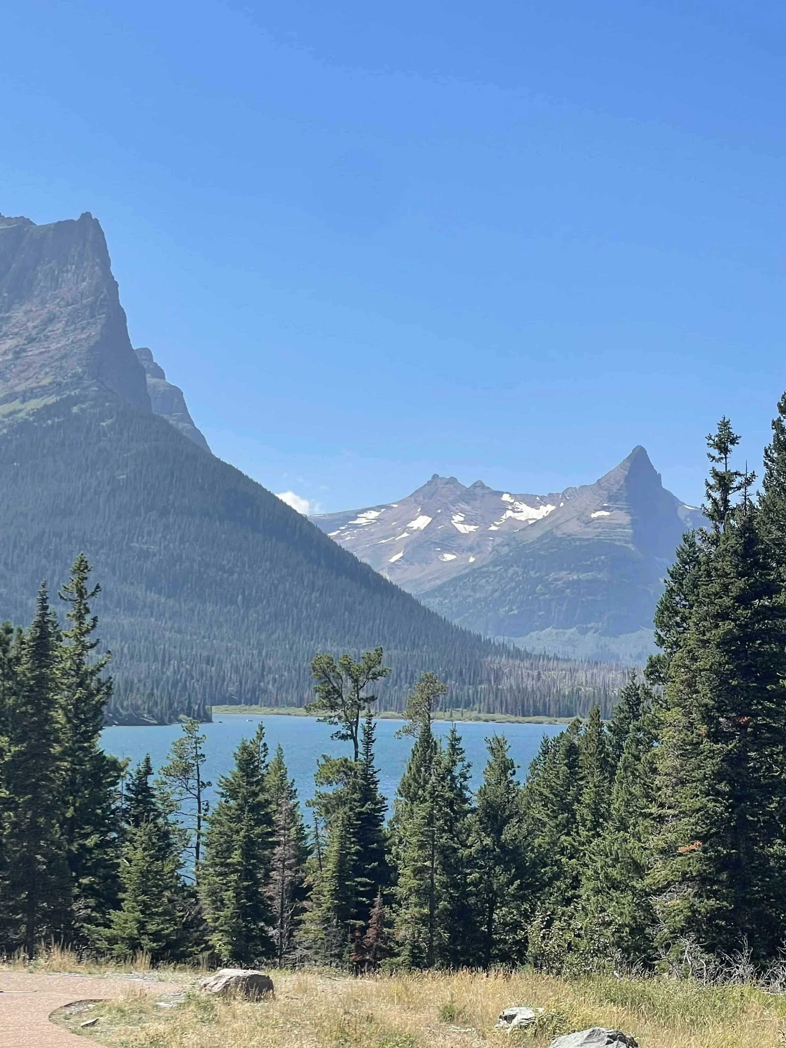 Glacier National Park mountain and lake landscape during retreat excursion