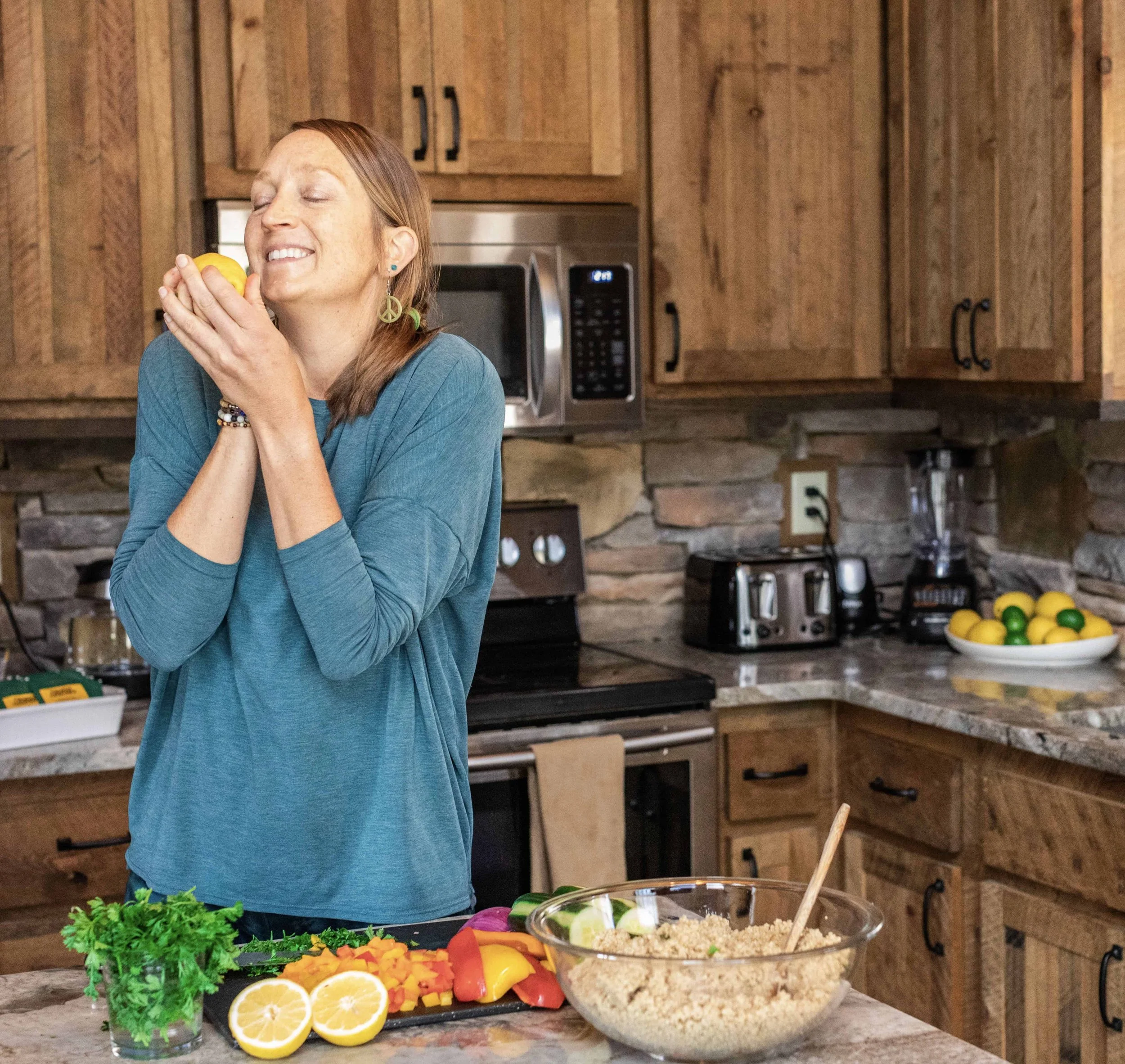 Retreat catering chef Hillary creating nourishing meals for wellness retreats